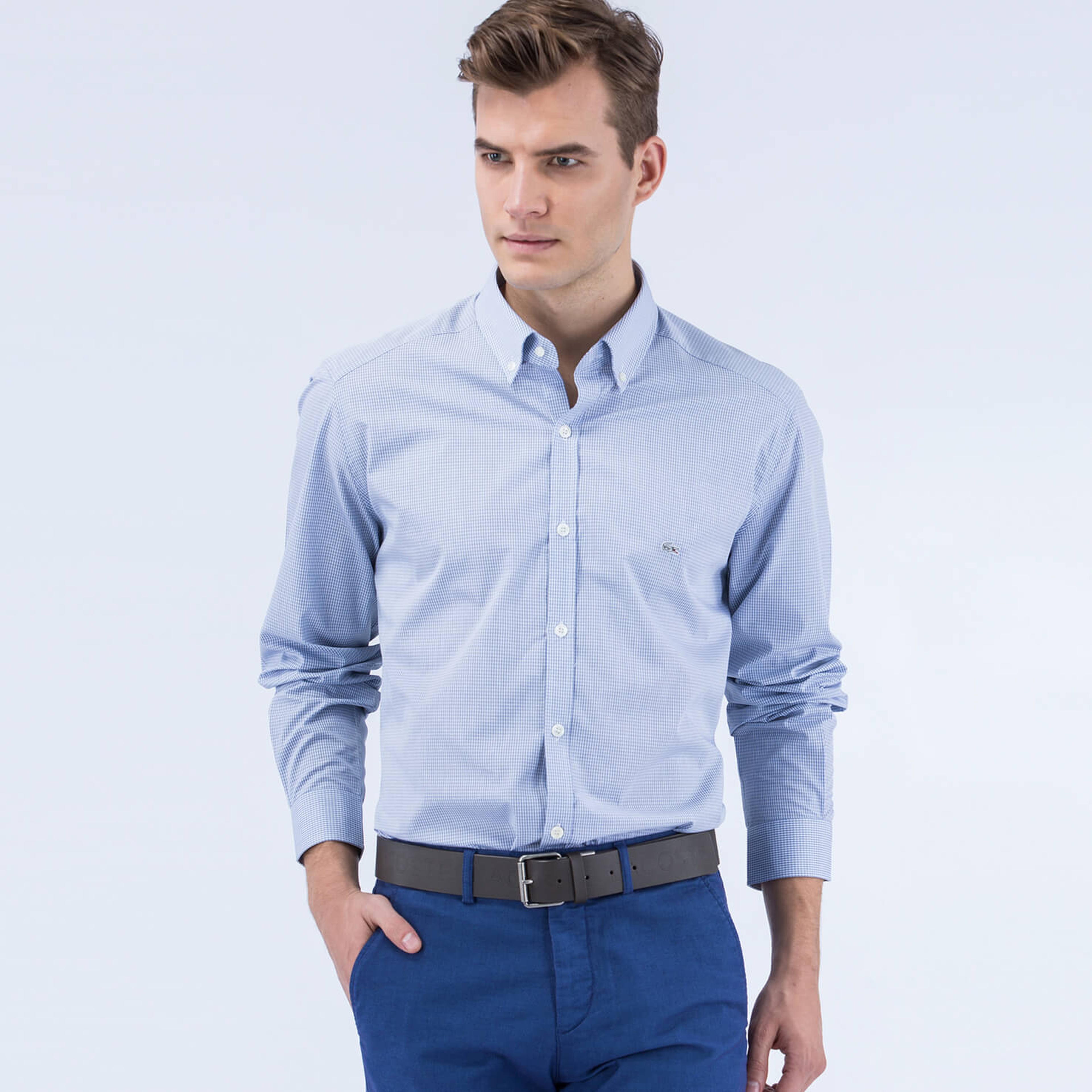 Lacoste Erkek Beyaz Uzun Kollu Regular Fit Gömlek