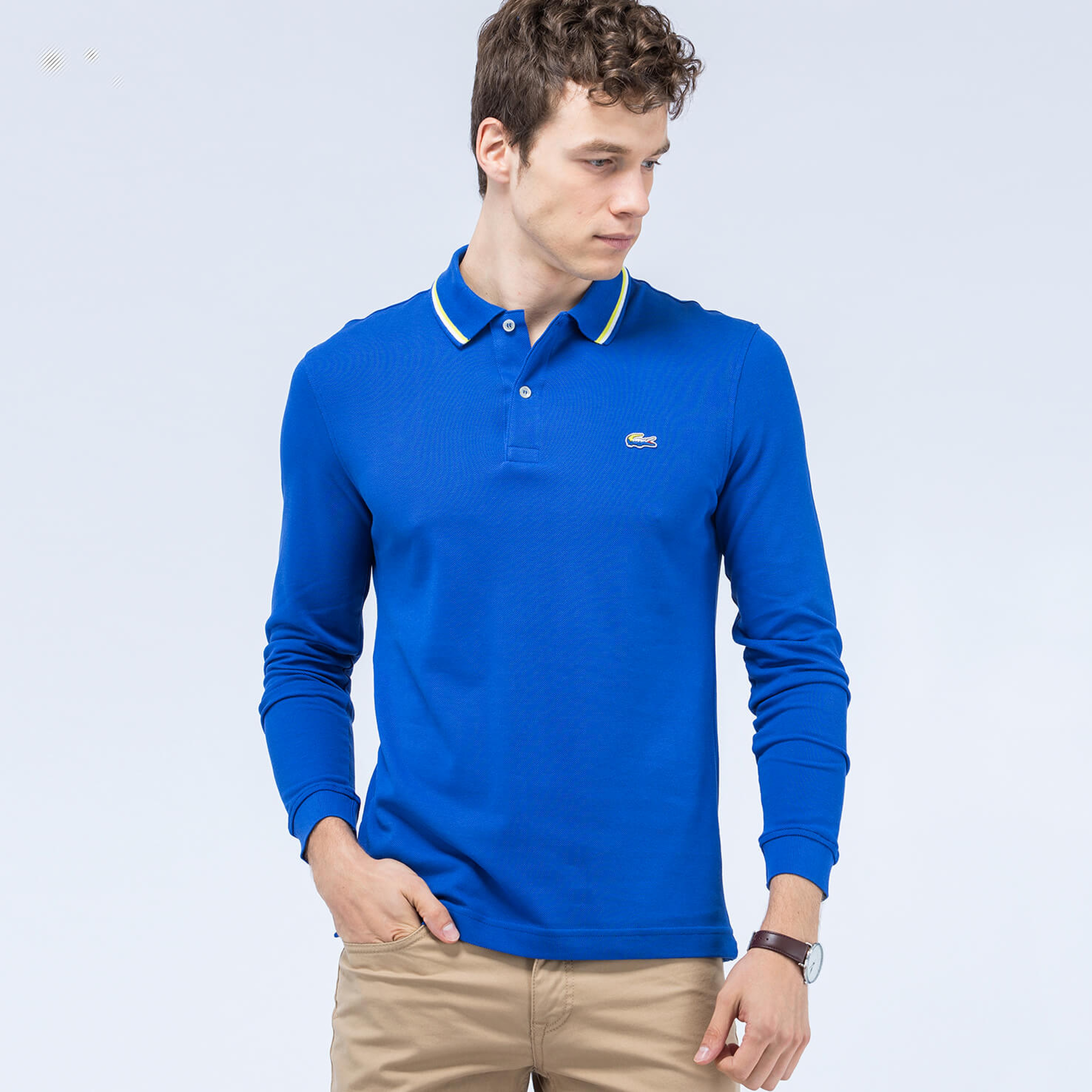 Lacoste Erkek Lacivert Regular Fit Uzun Kollu Polo