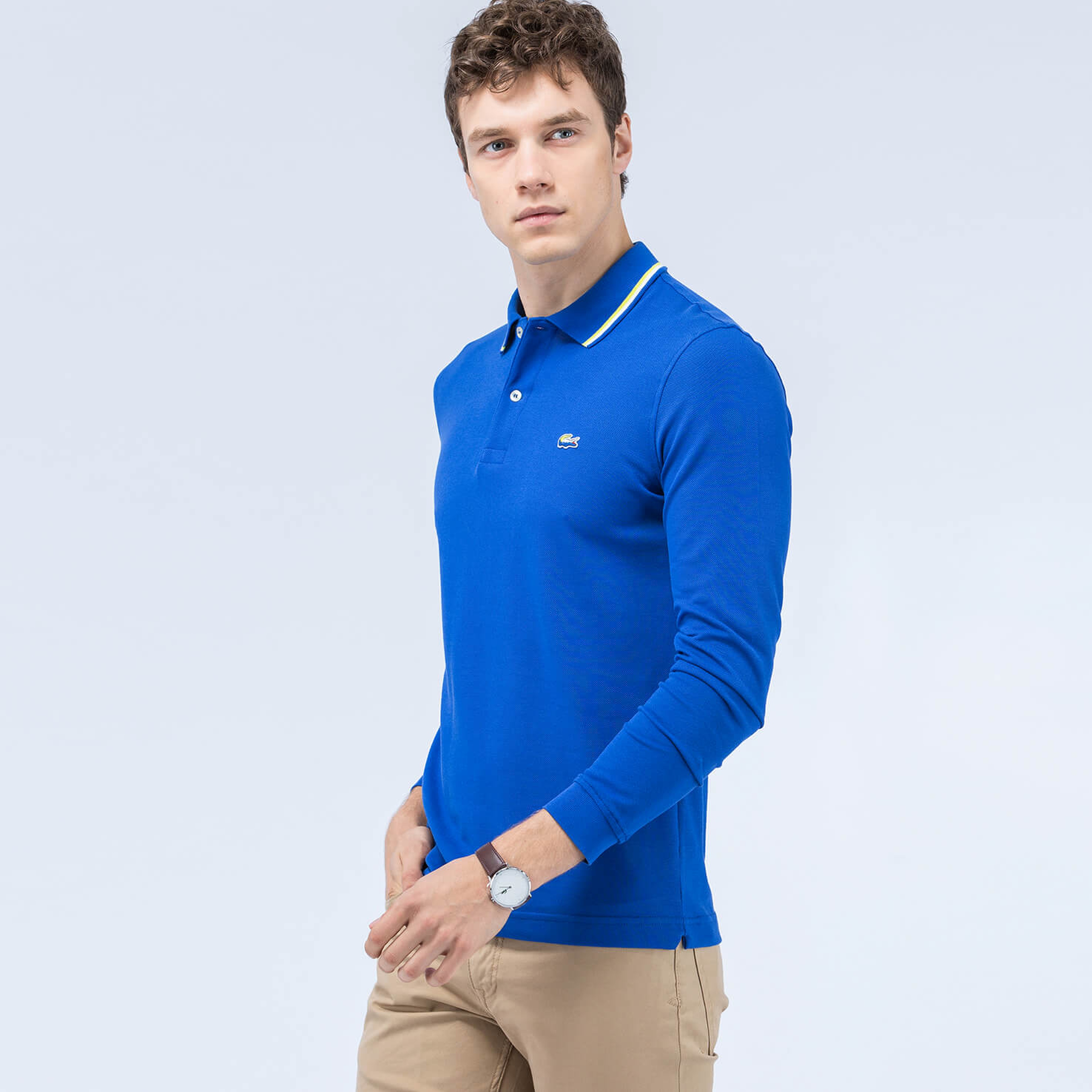 Lacoste Erkek Lacivert Regular Fit Uzun Kollu Polo