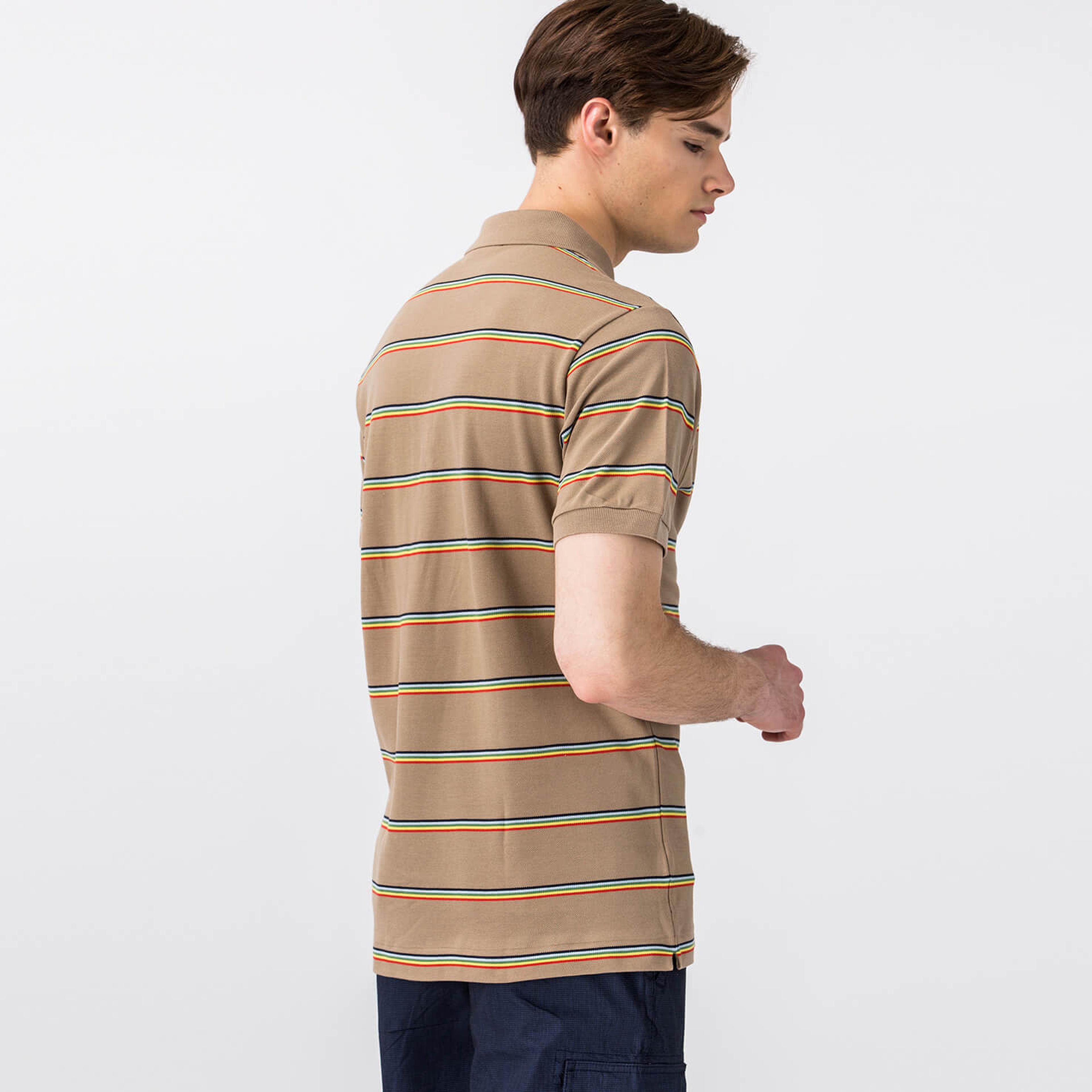 Lacoste Erkek Kahverengi Çizgili Polo