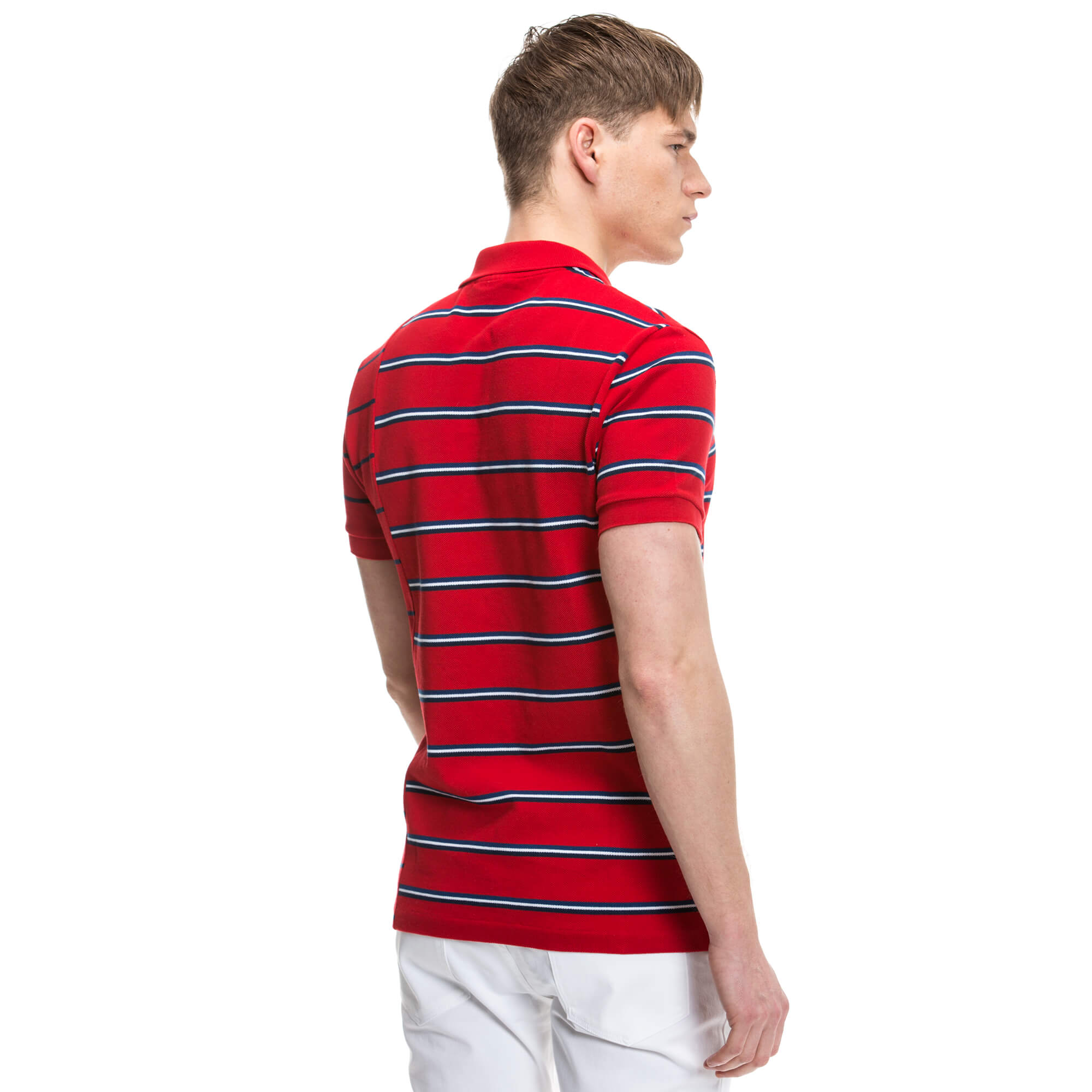 Lacoste Erkek Kırmızı Çizgili Polo