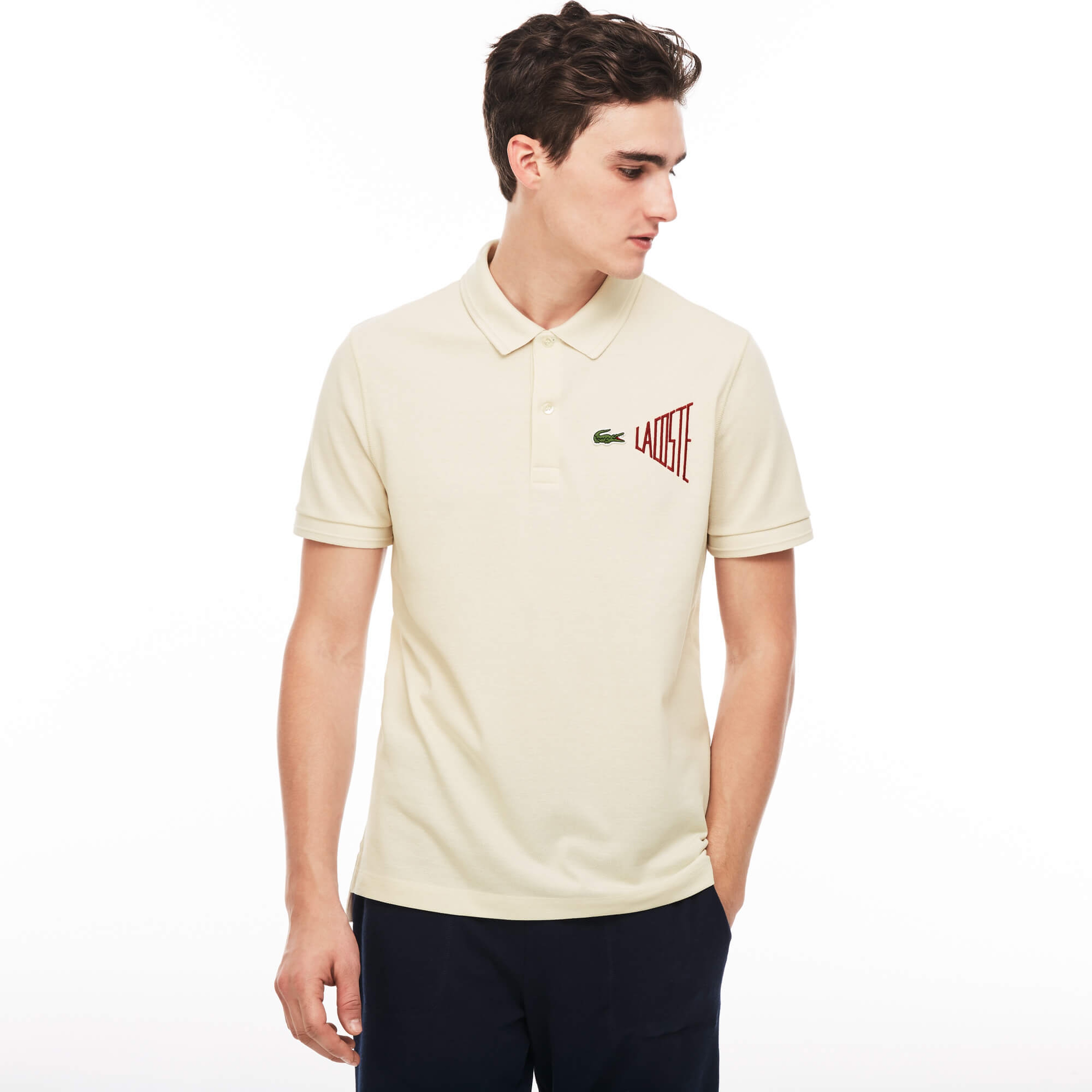Lacoste Erkek Krem Regular Fit Kısa Kollu Polo