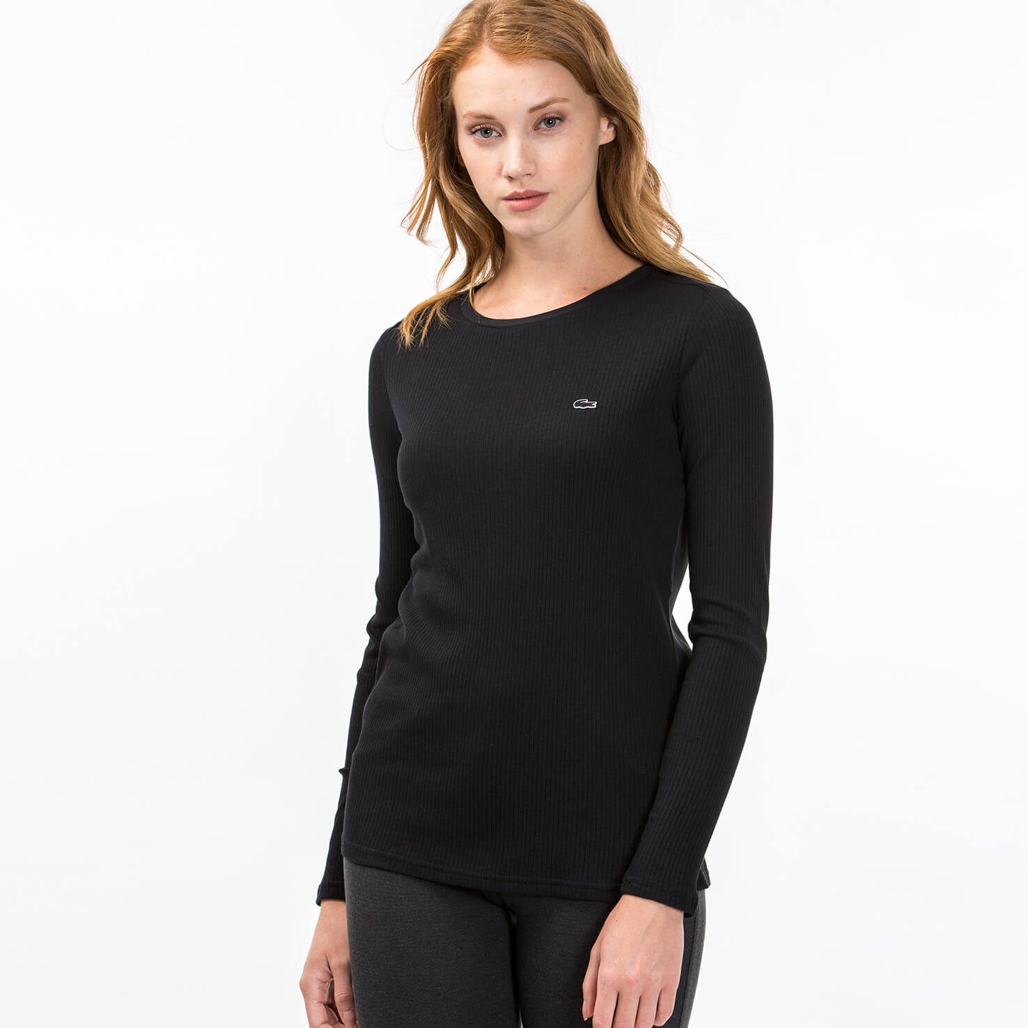 Lacoste Kadın Siyah Uzun Kollu T-Shirt