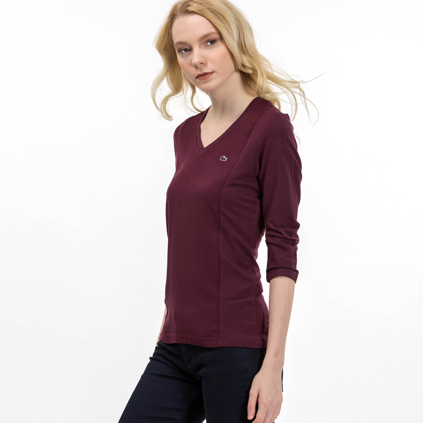 Lacoste Kadın Bordo T-Shirt