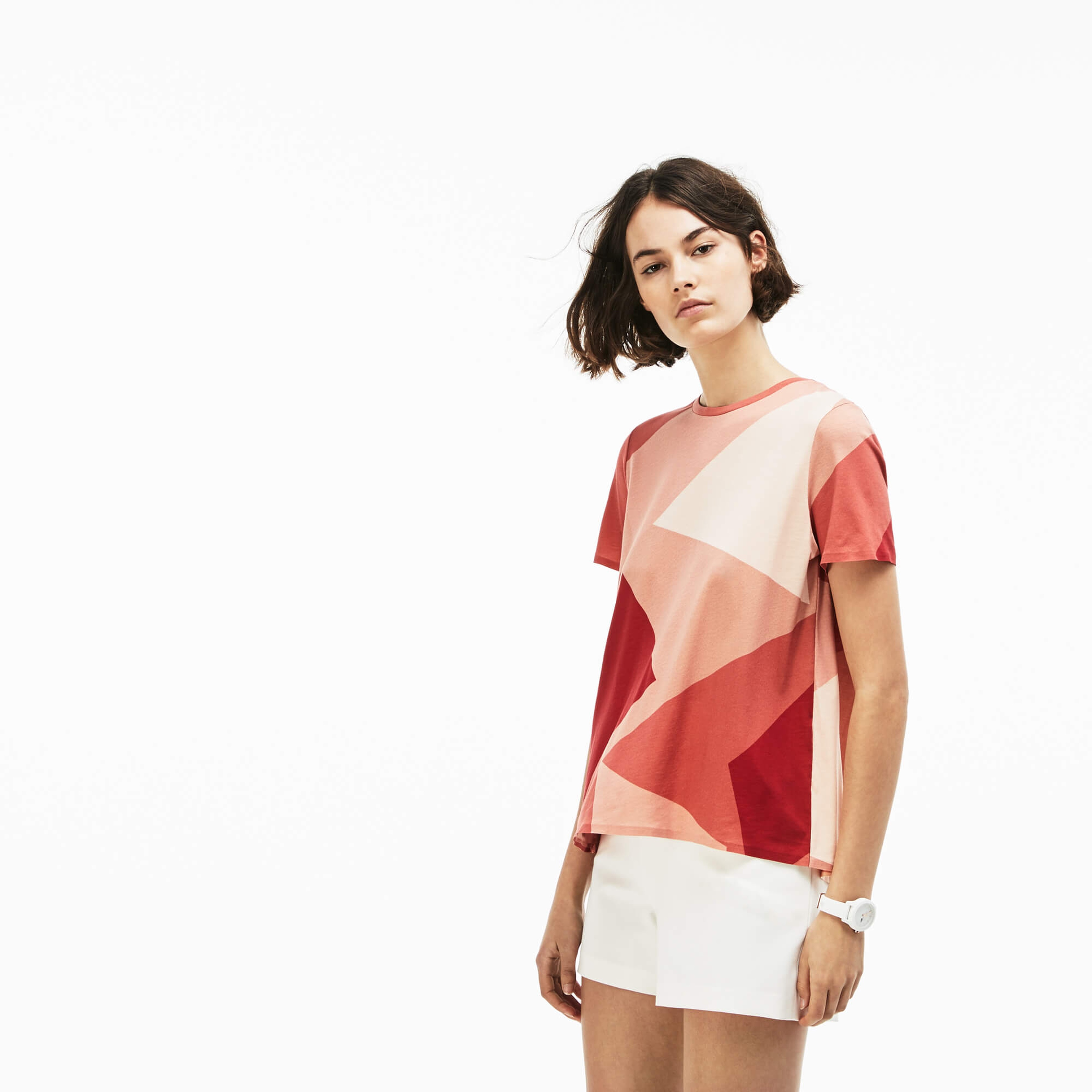 Lacoste Kadın Pembe Kısa Kollu Arkası Açık T-Shirt