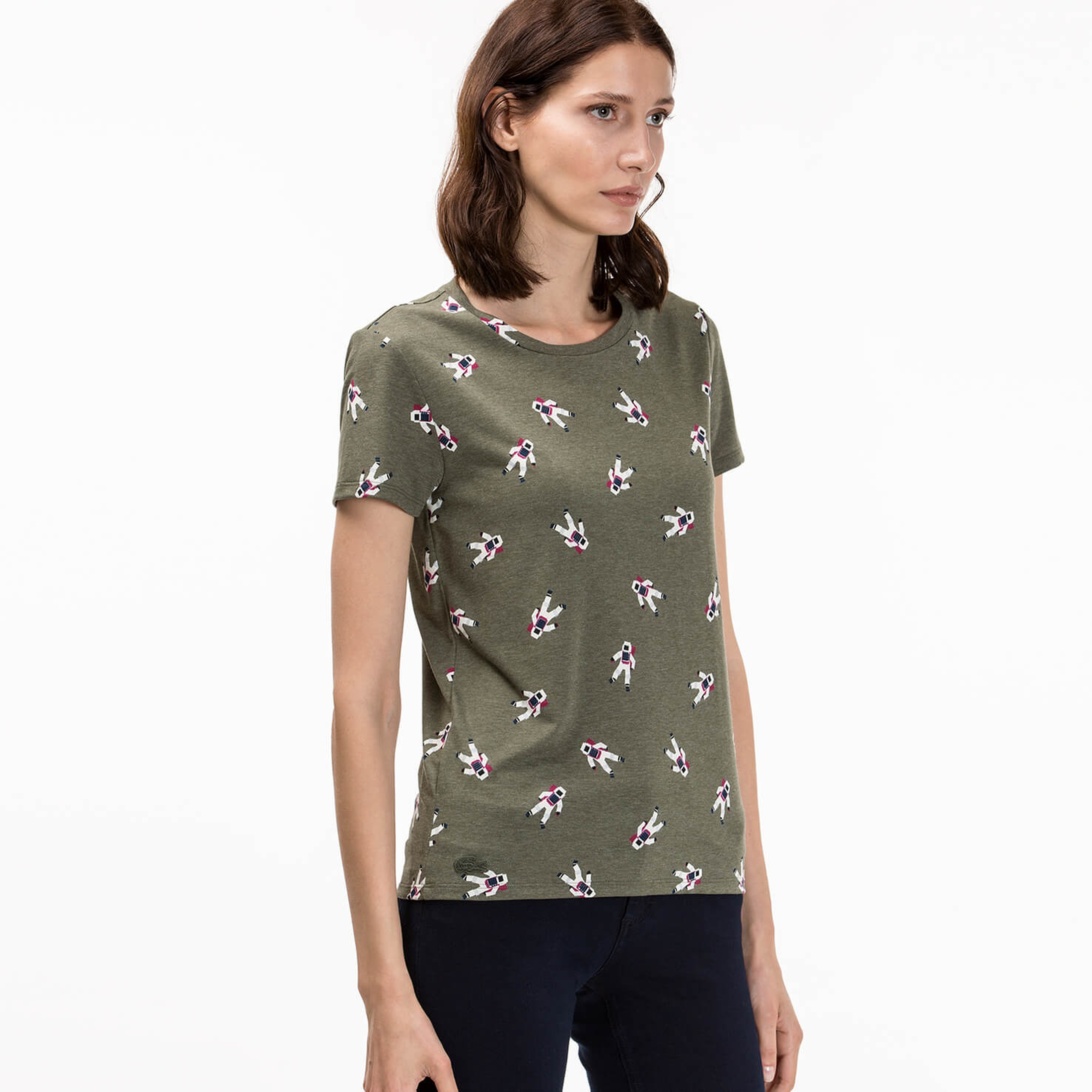 Lacoste Kadın Haki T-Shirt