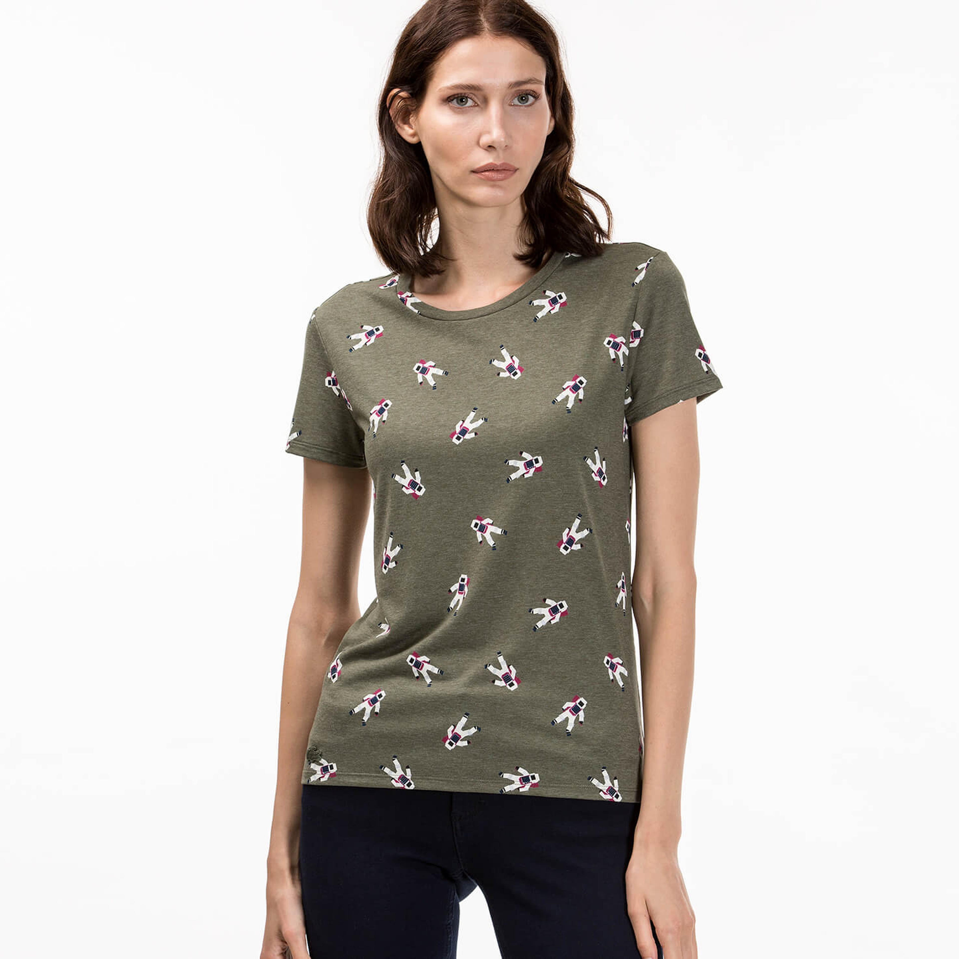 Lacoste Kadın Haki T-Shirt