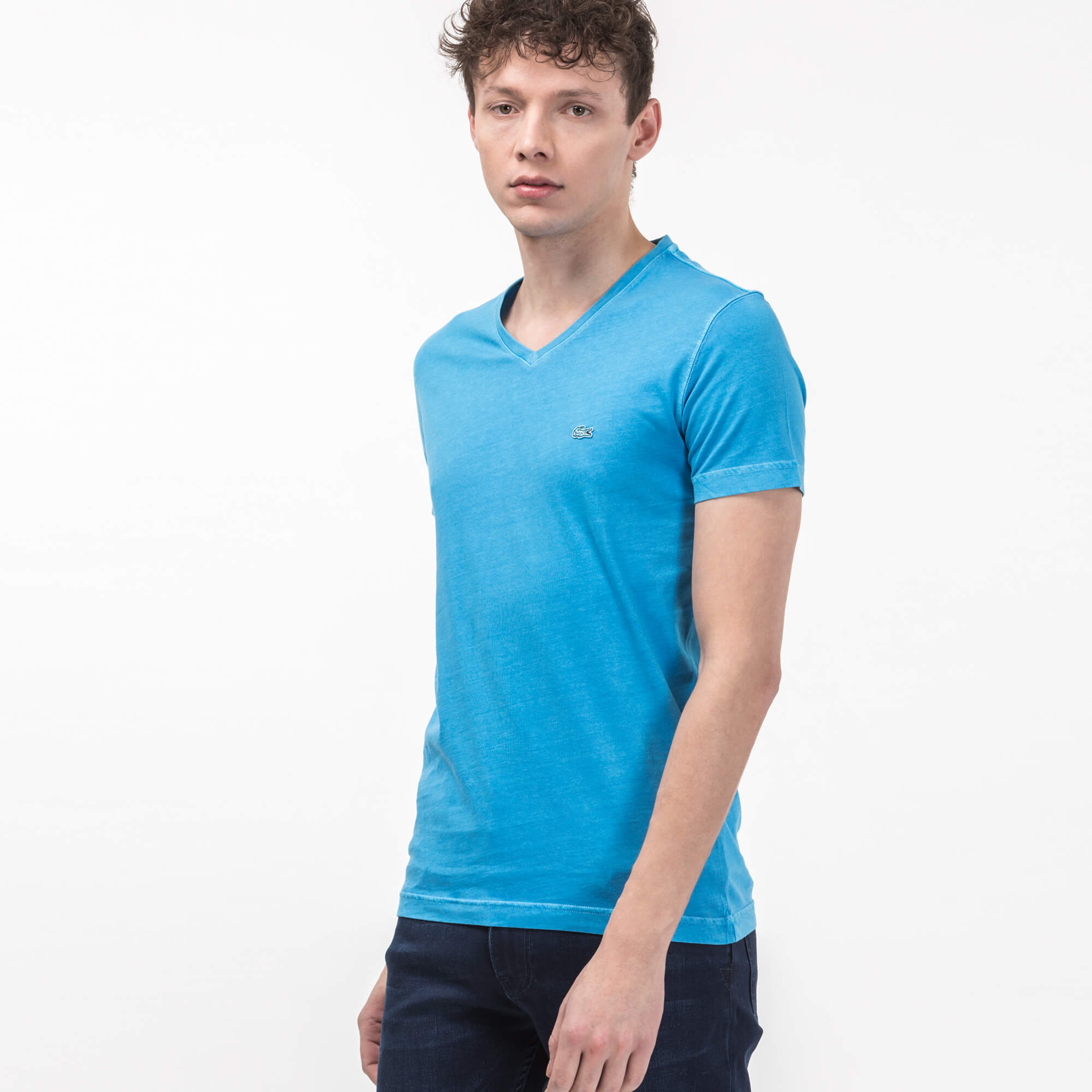 Lacoste Erkek Mavi Slim Fit T-Shirt