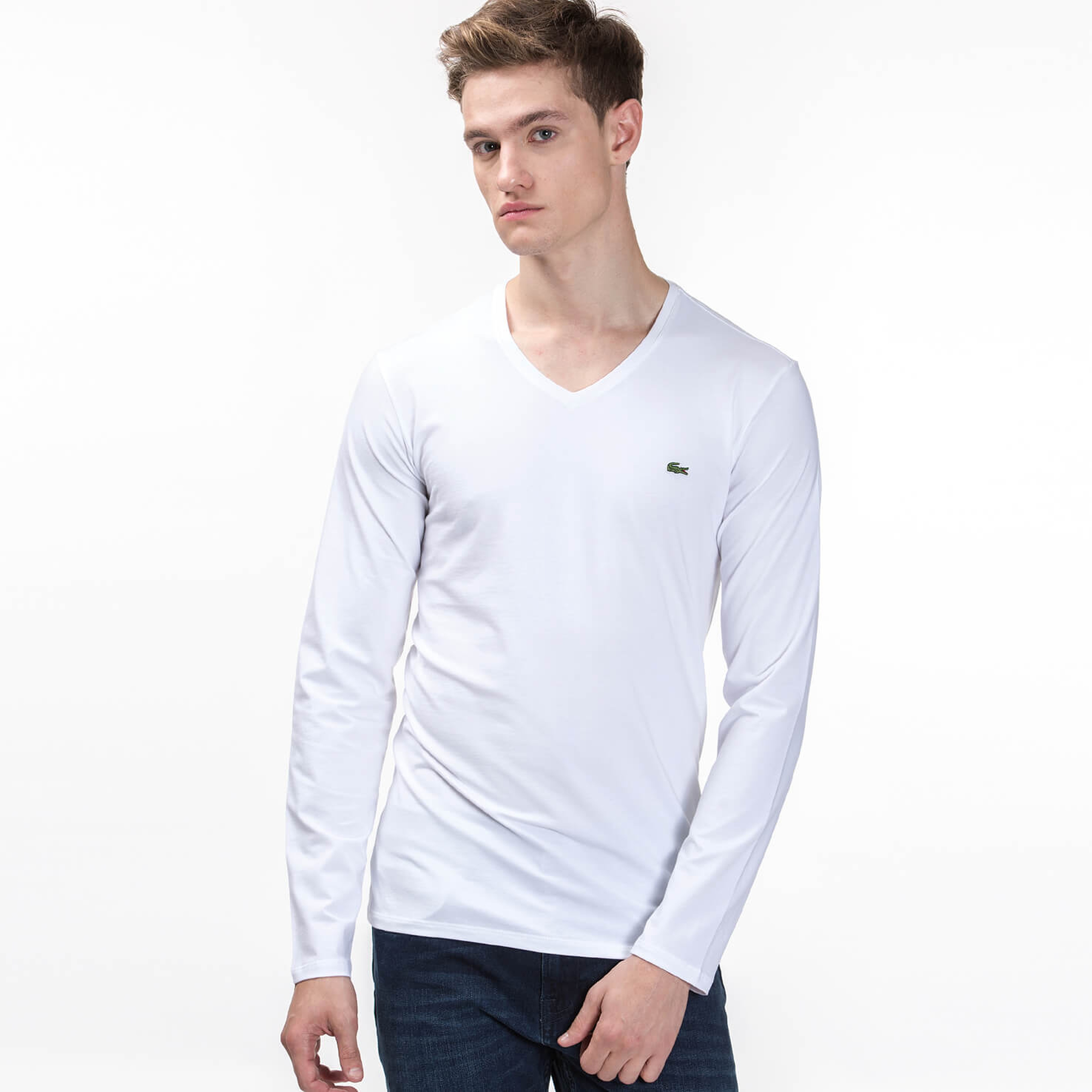 Lacoste Erkek Regular Fit Beyaz Uzun Kollu T-Shirt