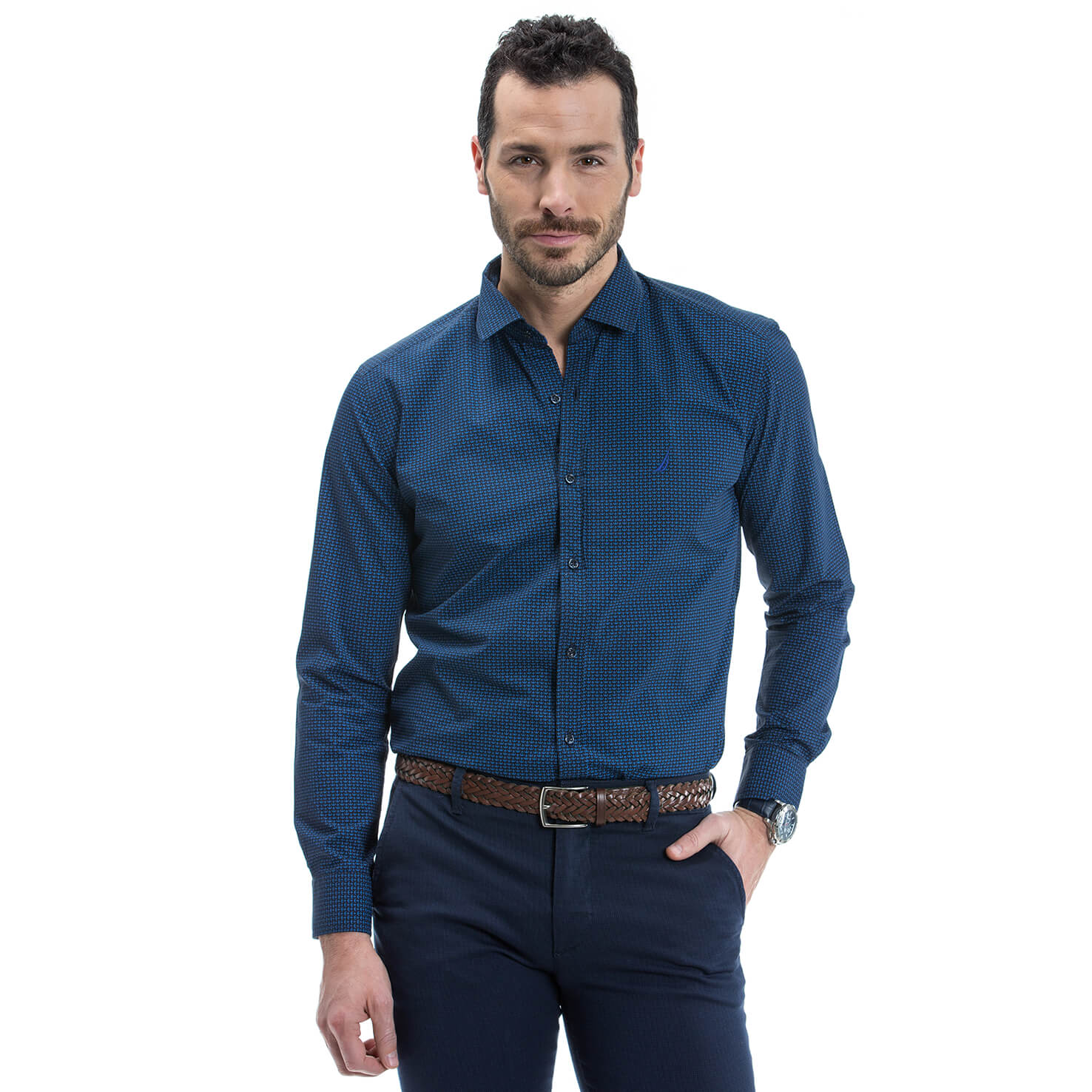 Nautica Erkek Lacivert Uzun Kollu Gömlek