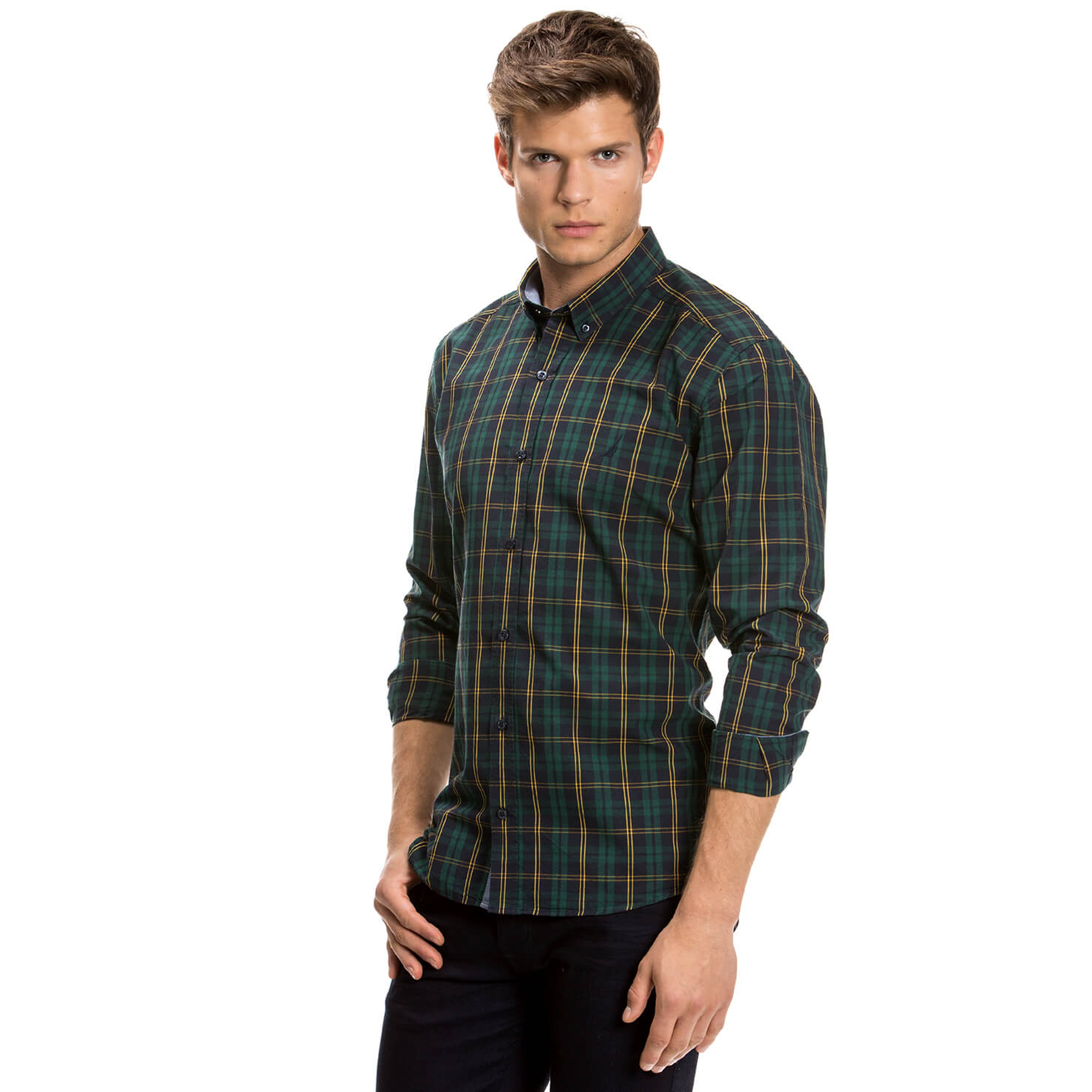 Nautica Erkek Uzun Kollu Yeşil Slim Fit Gömlek