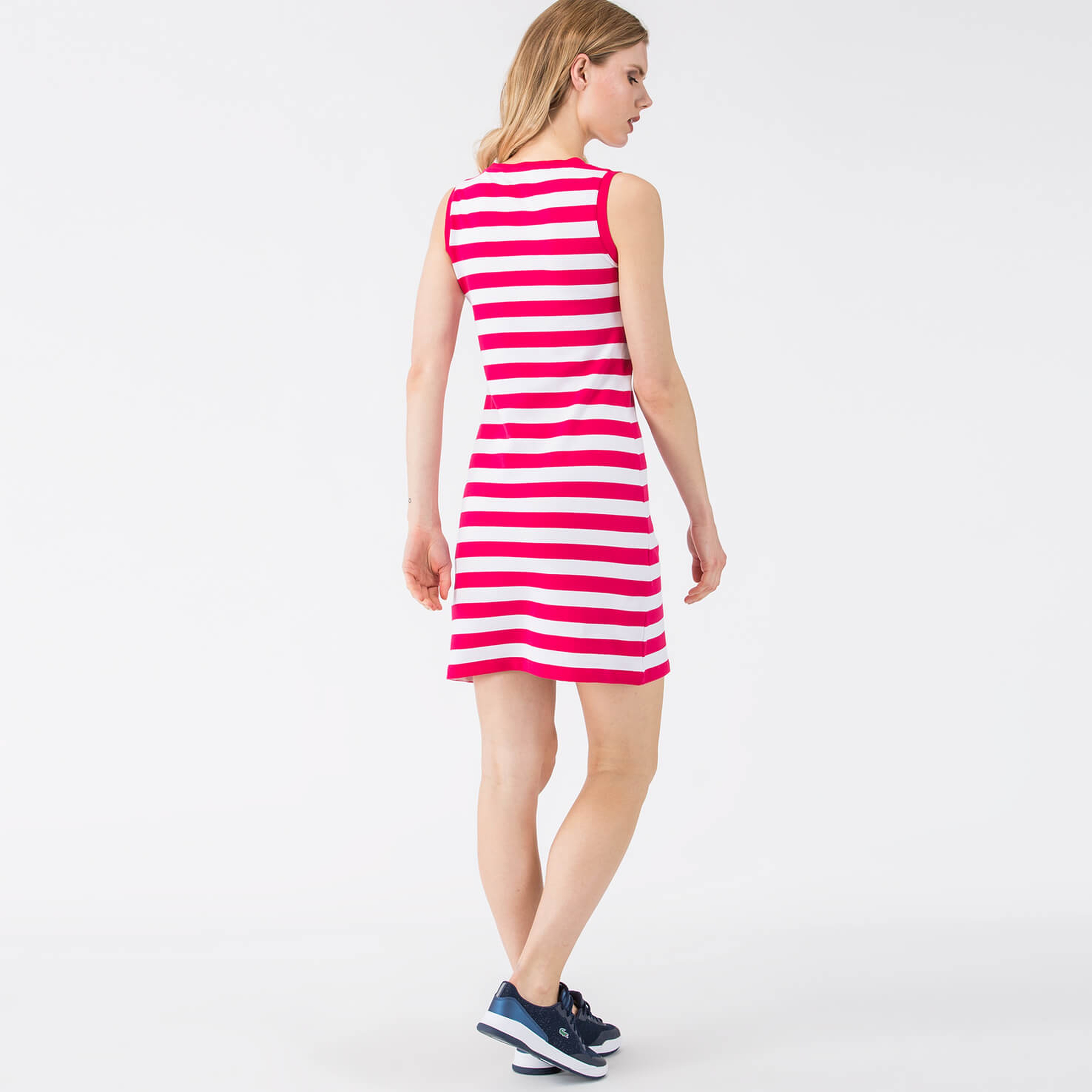 Lacoste Kadın Slim Fit Pembe Kolsuz Elbise