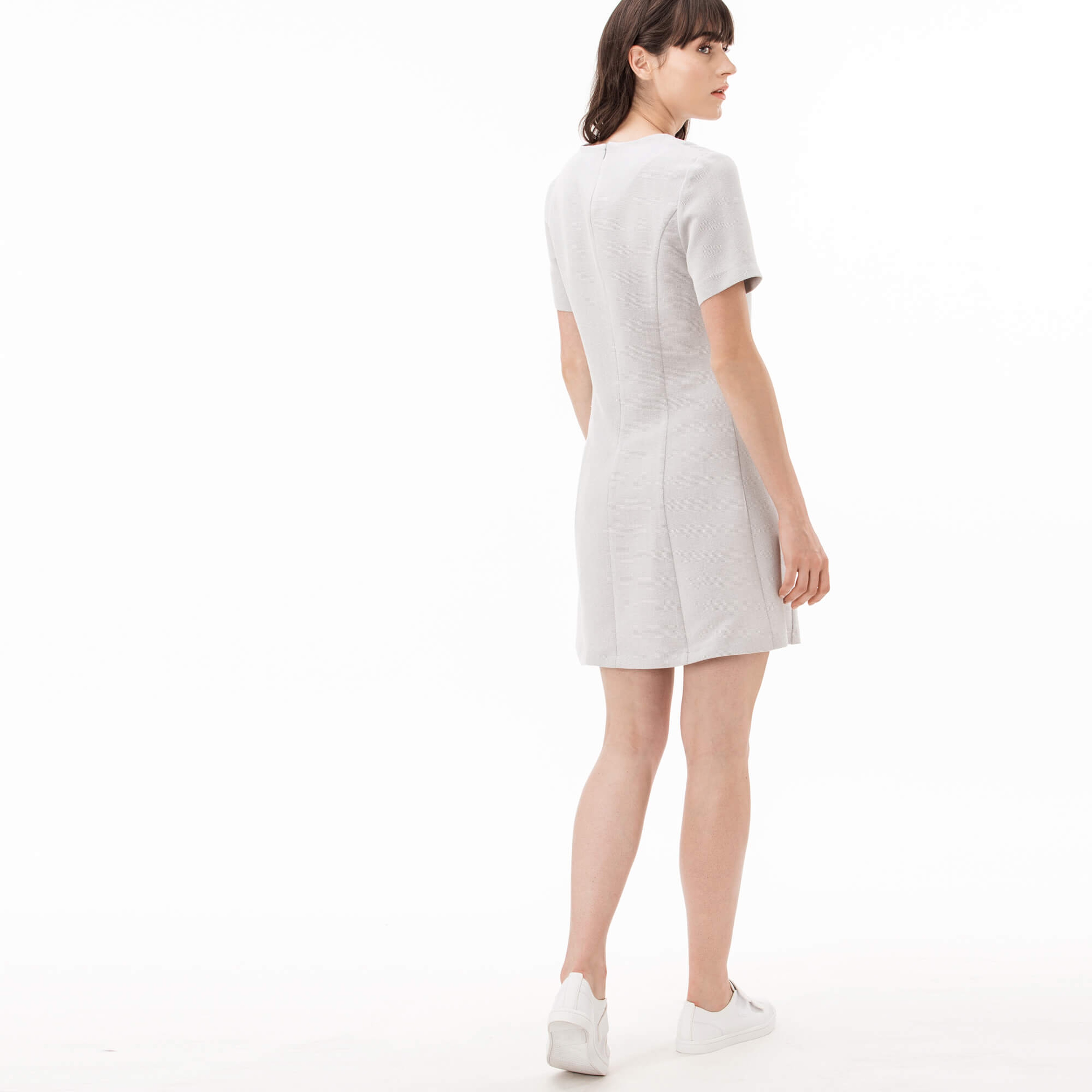 Lacoste Kadın Slim Fit Gri Elbise