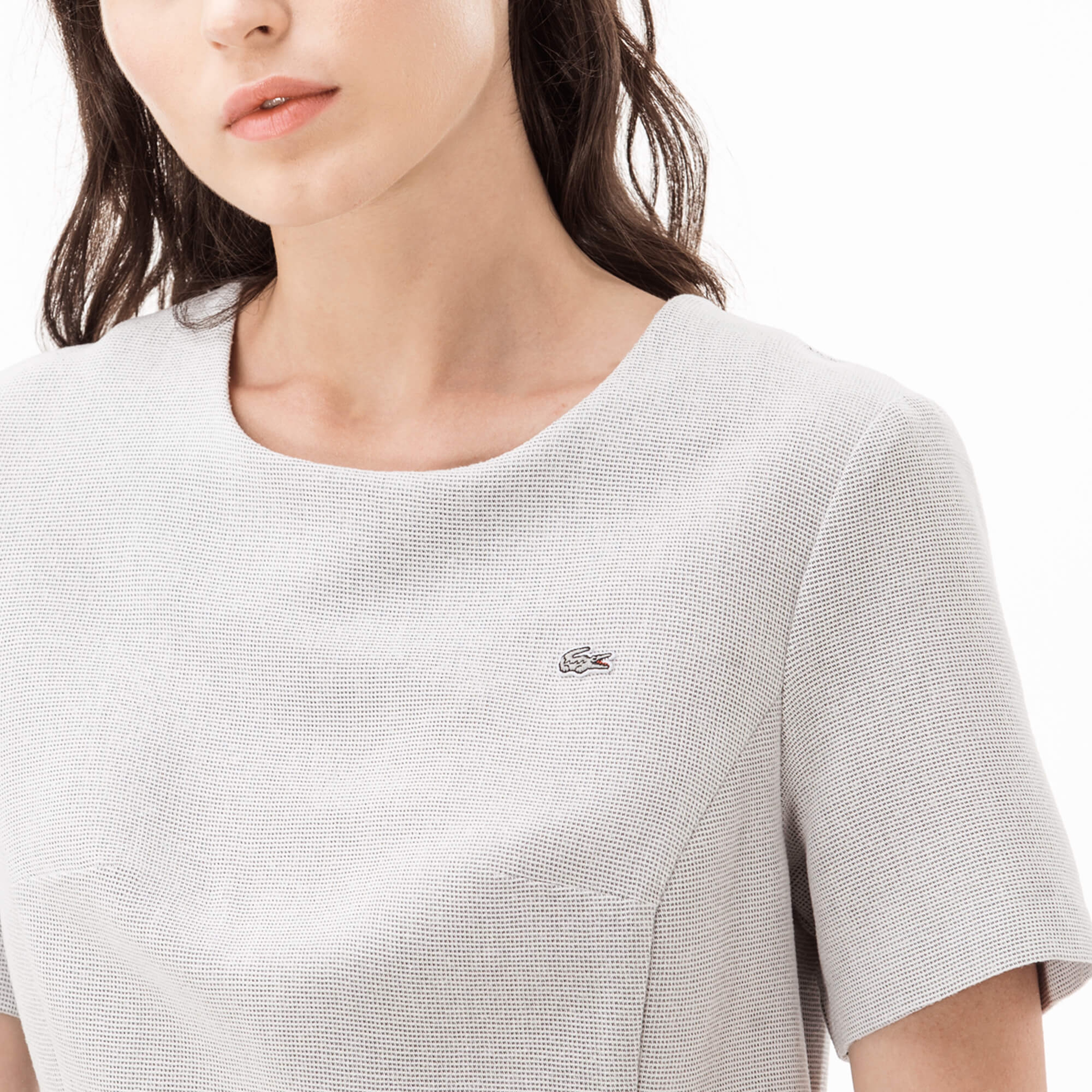 Lacoste Kadın Slim Fit Gri Elbise