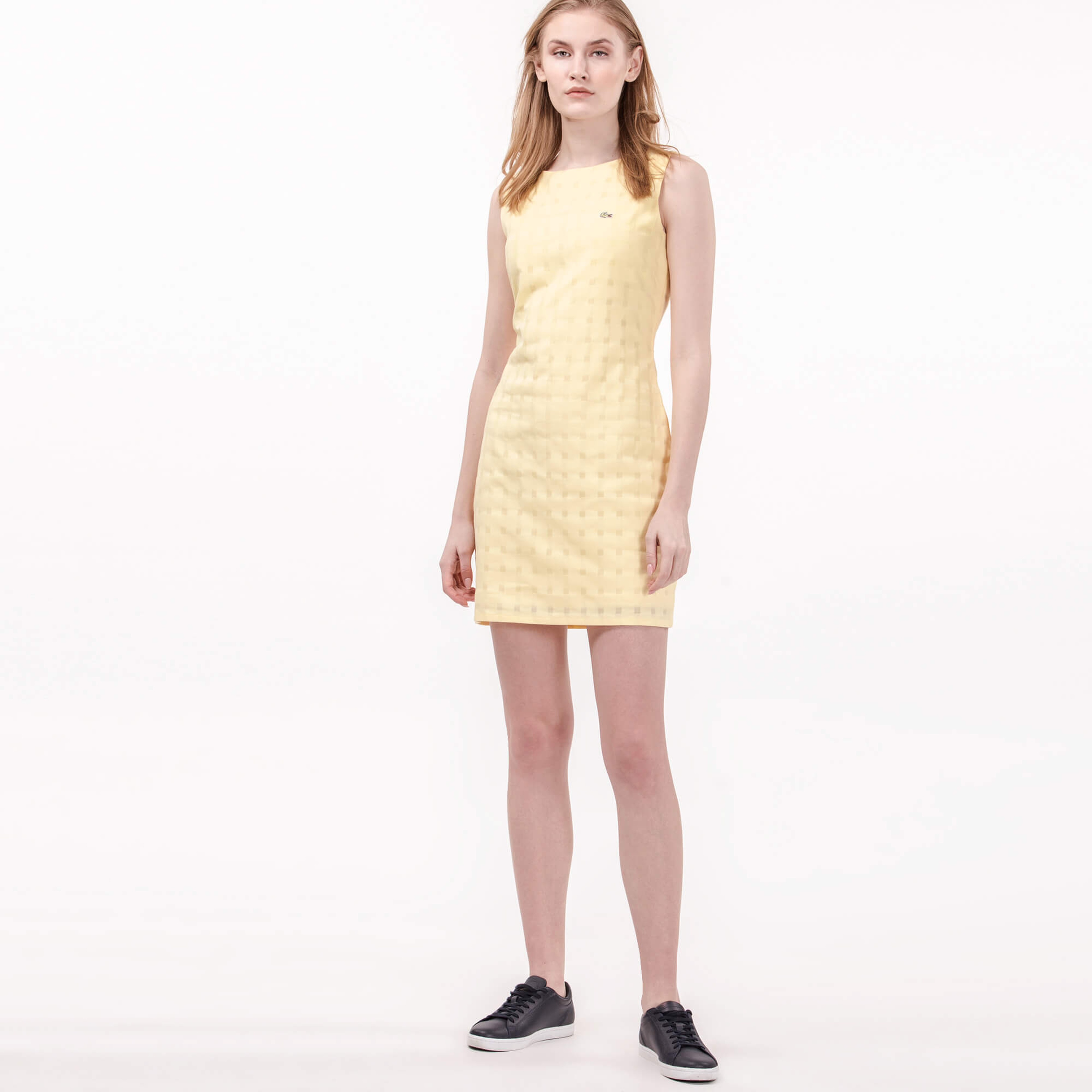 Lacoste Kadın Slim Fit Sarı Kolsuz Elbise