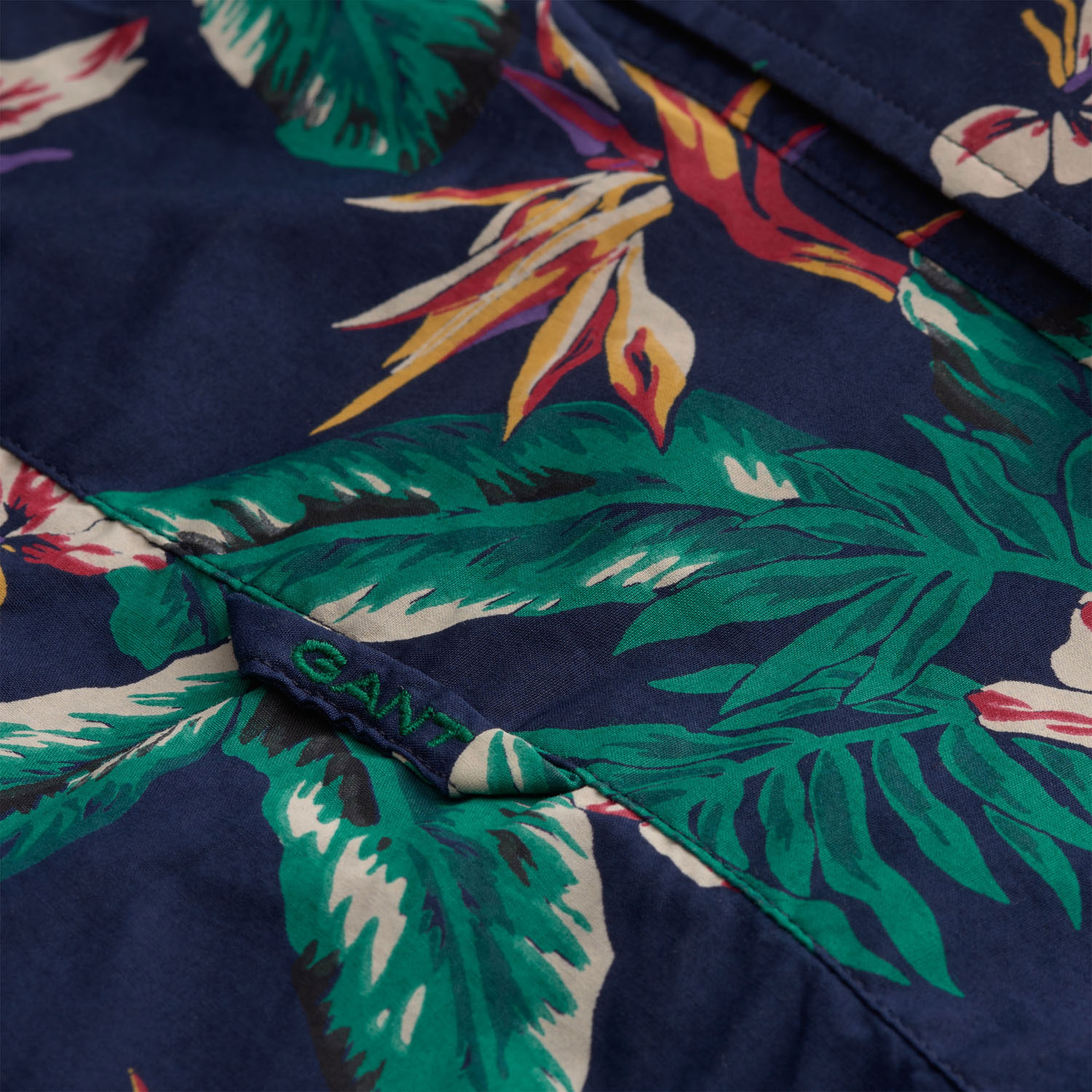 Gant Erkek Mavi Kısa Kollu Slim Fit Gömlek