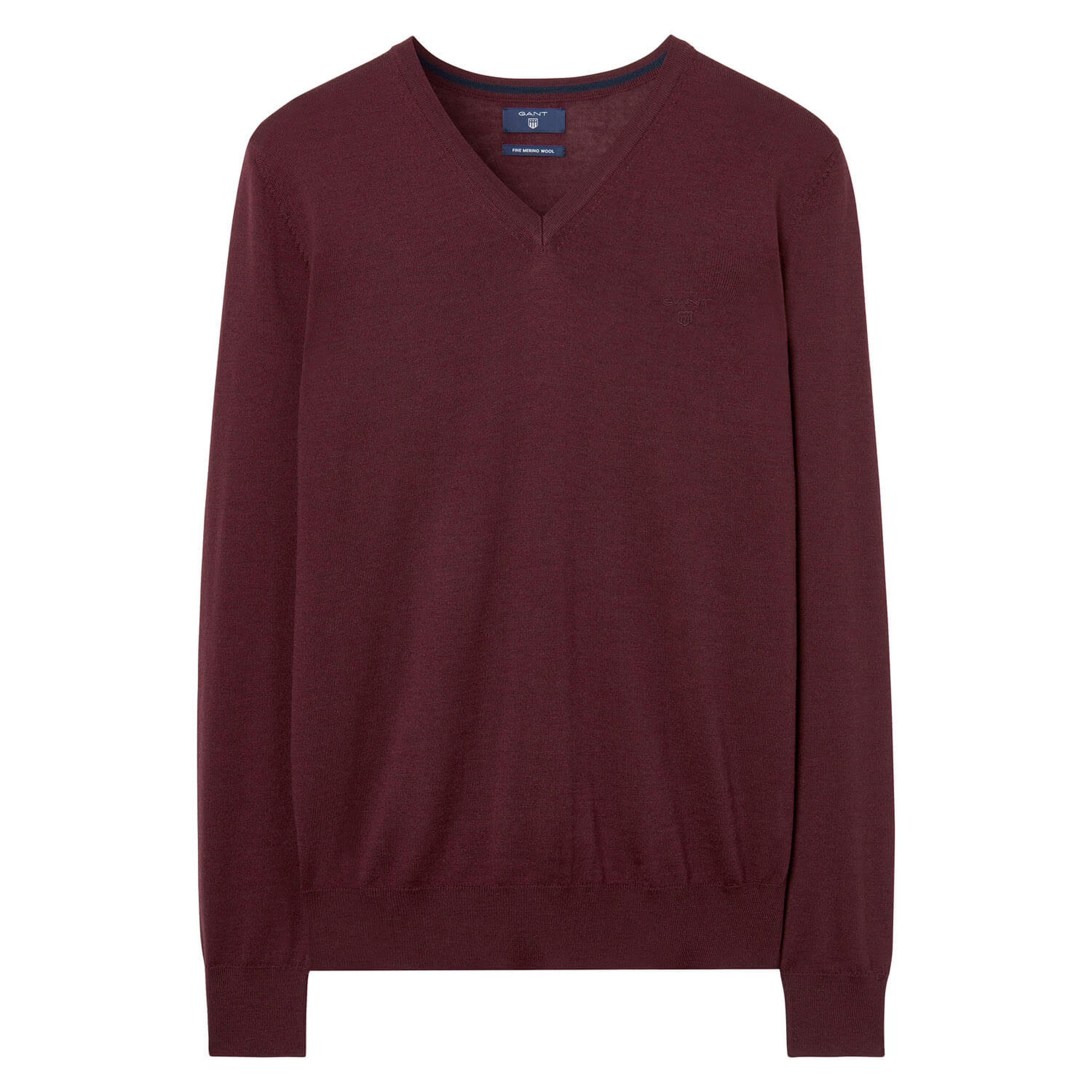 Gant Erkek Bordo V Yaka Triko