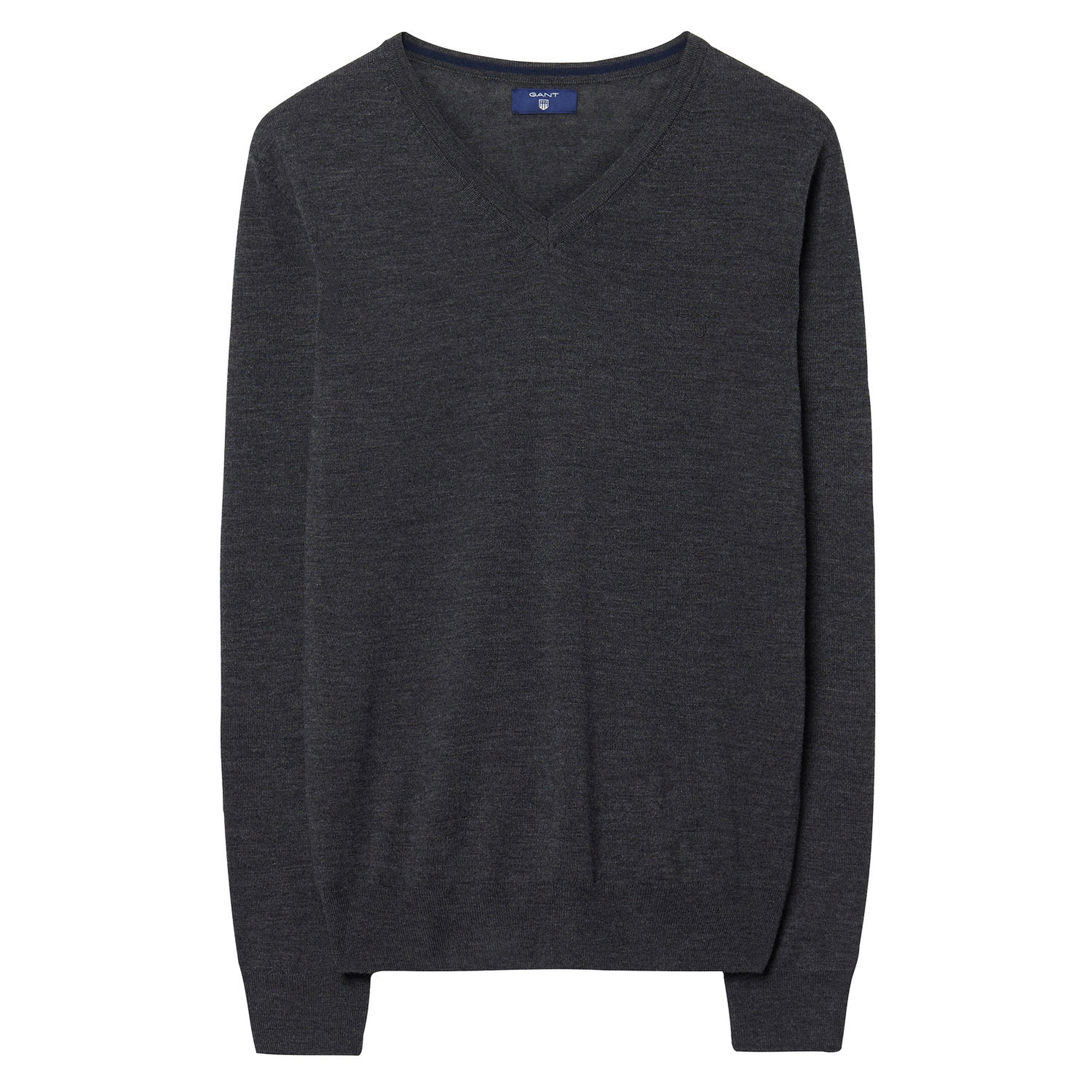 Gant Erkek Gri V Yaka Triko