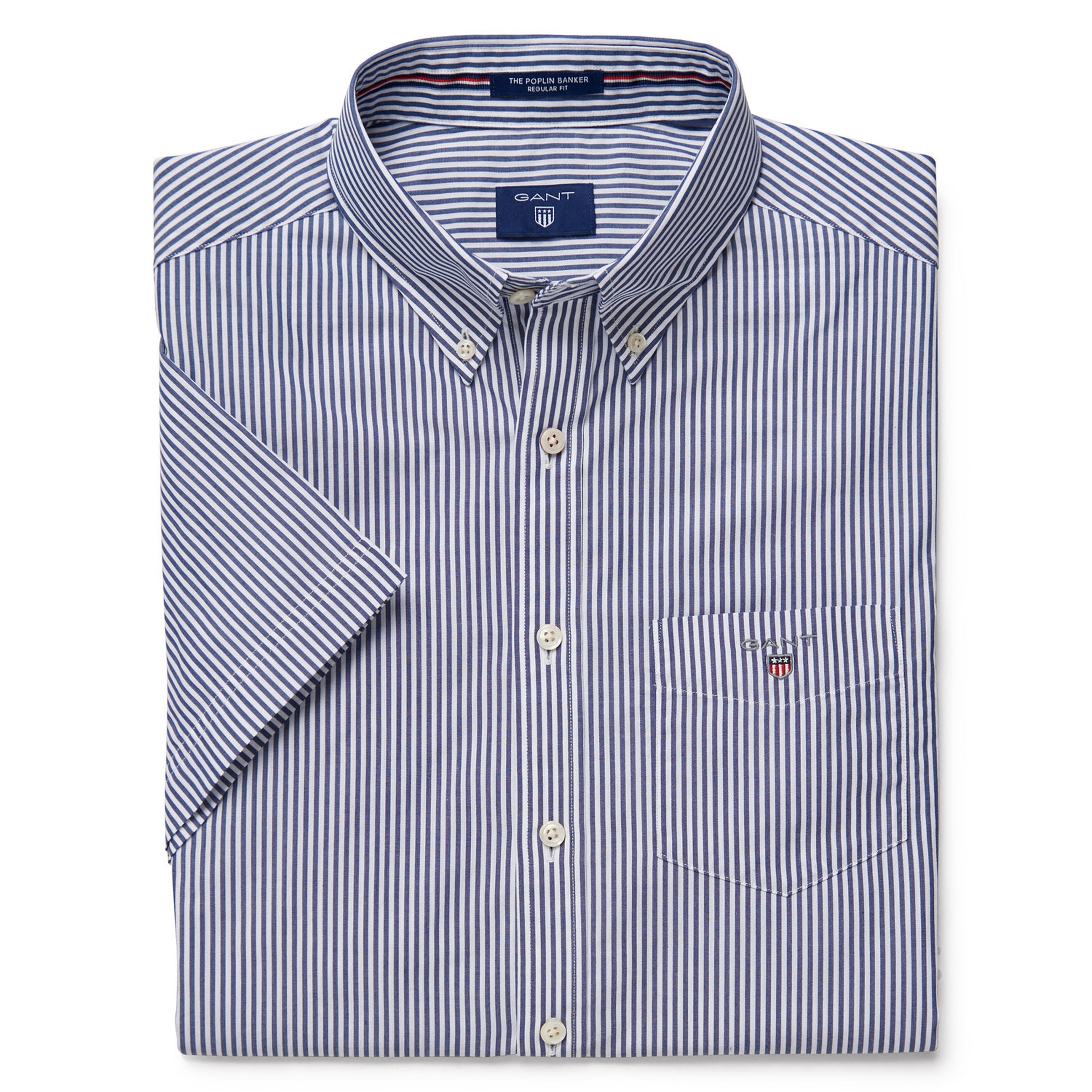 Gant Erkek Mavi Kısa Kollu Regular Fit Gömlek