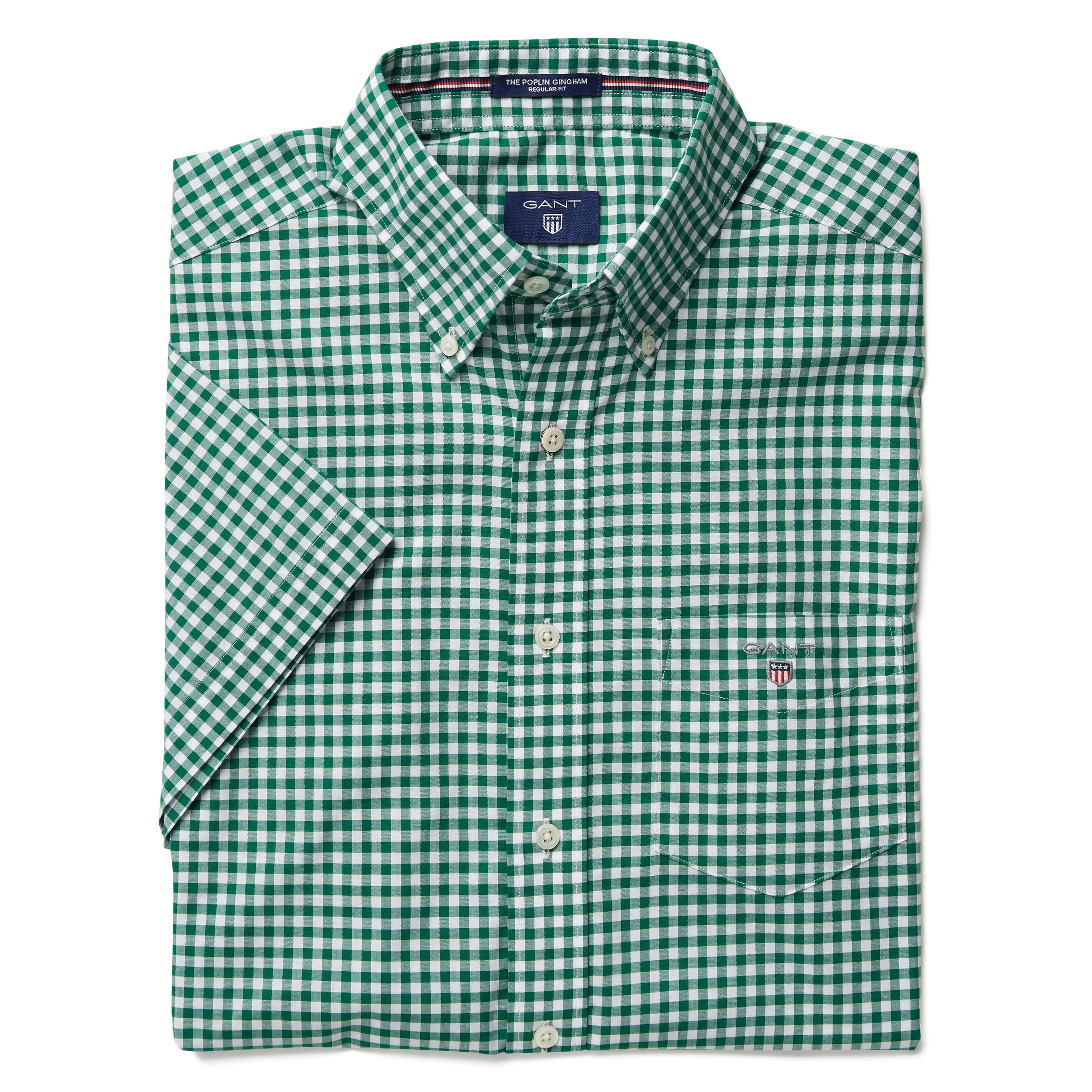 Gant Erkek Yeşil Kısa Kollu Regular Fit Gömlek