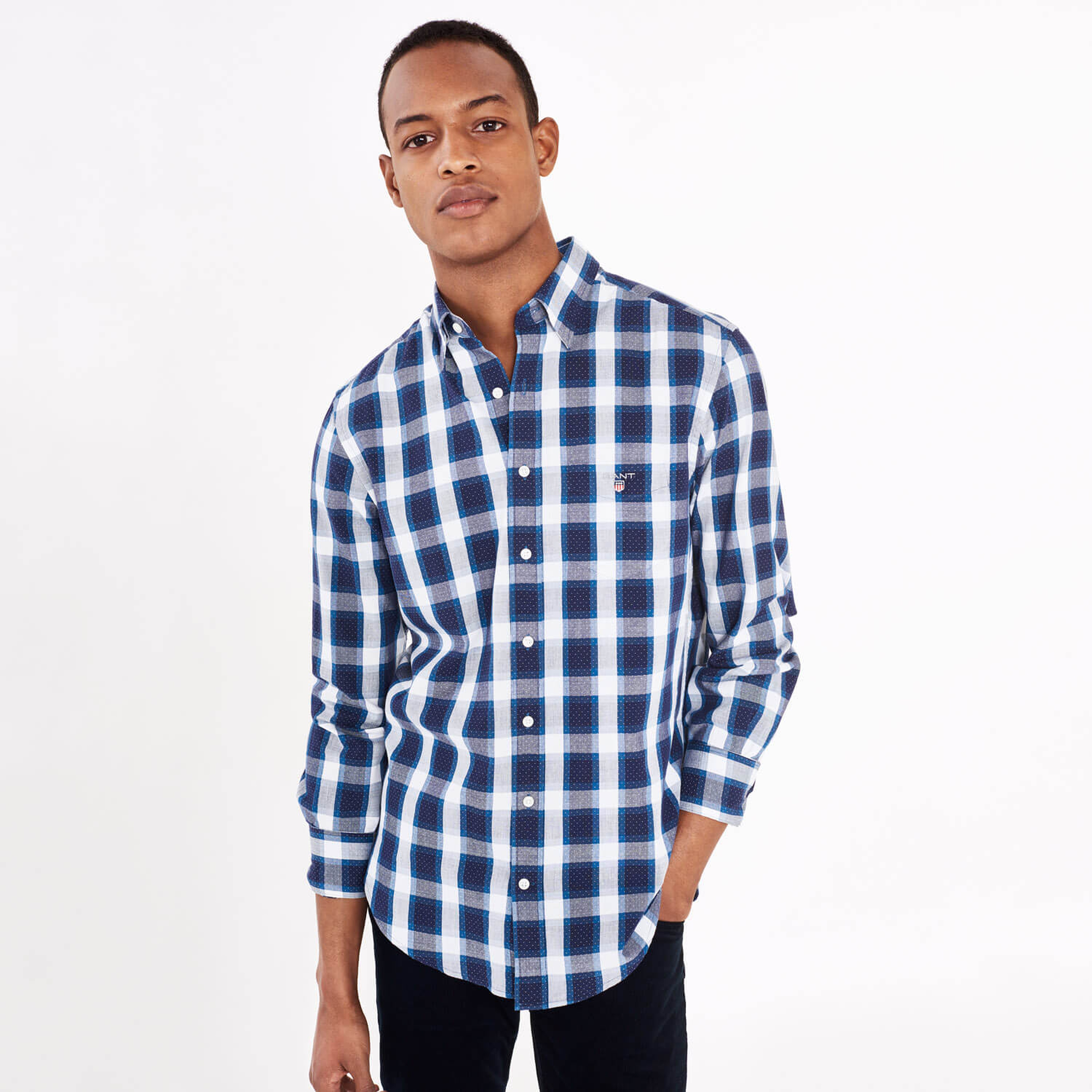 Gant Erkek Mavi Uzun Kollu Regular Fit Gömlek