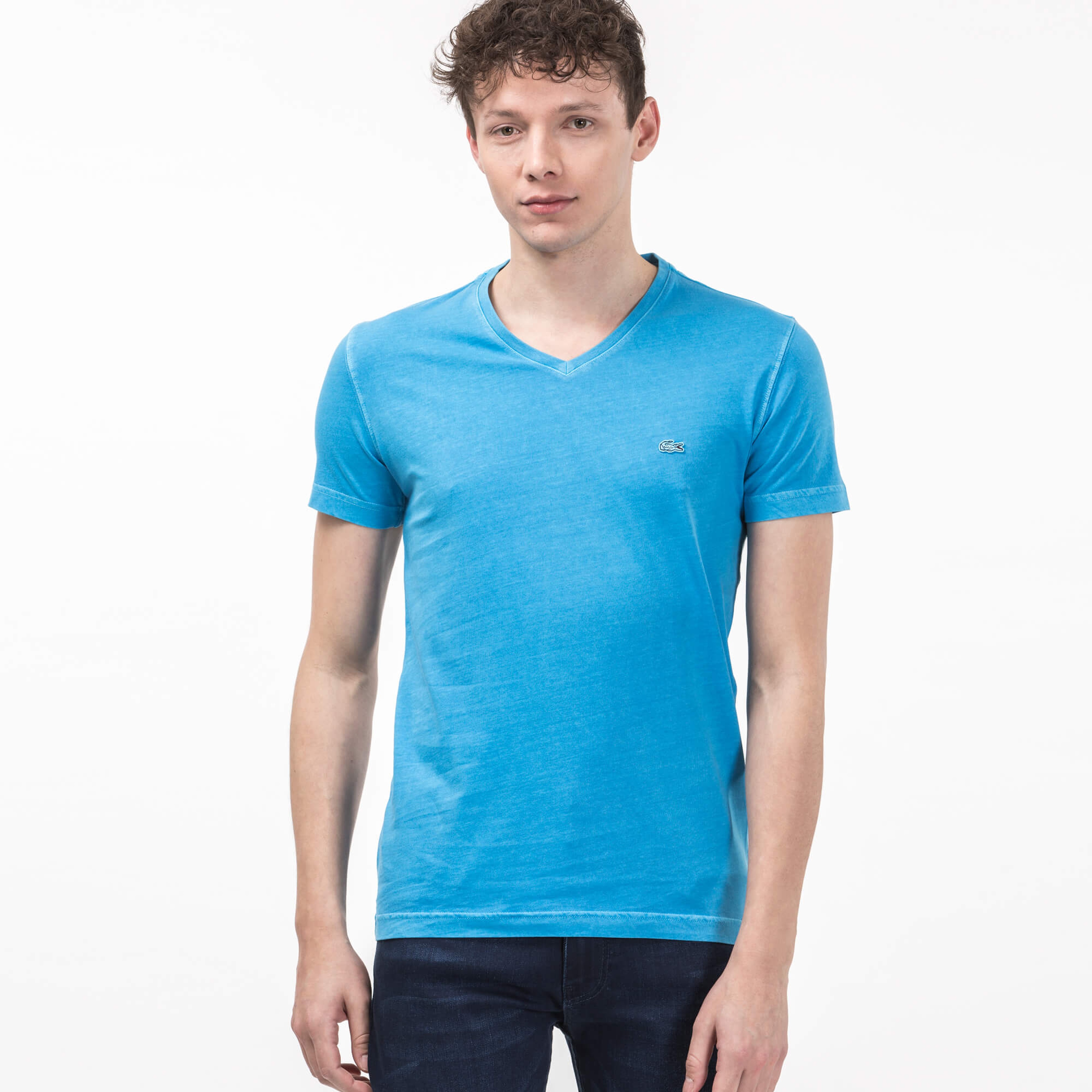 Lacoste Erkek Mavi Slim Fit T-Shirt