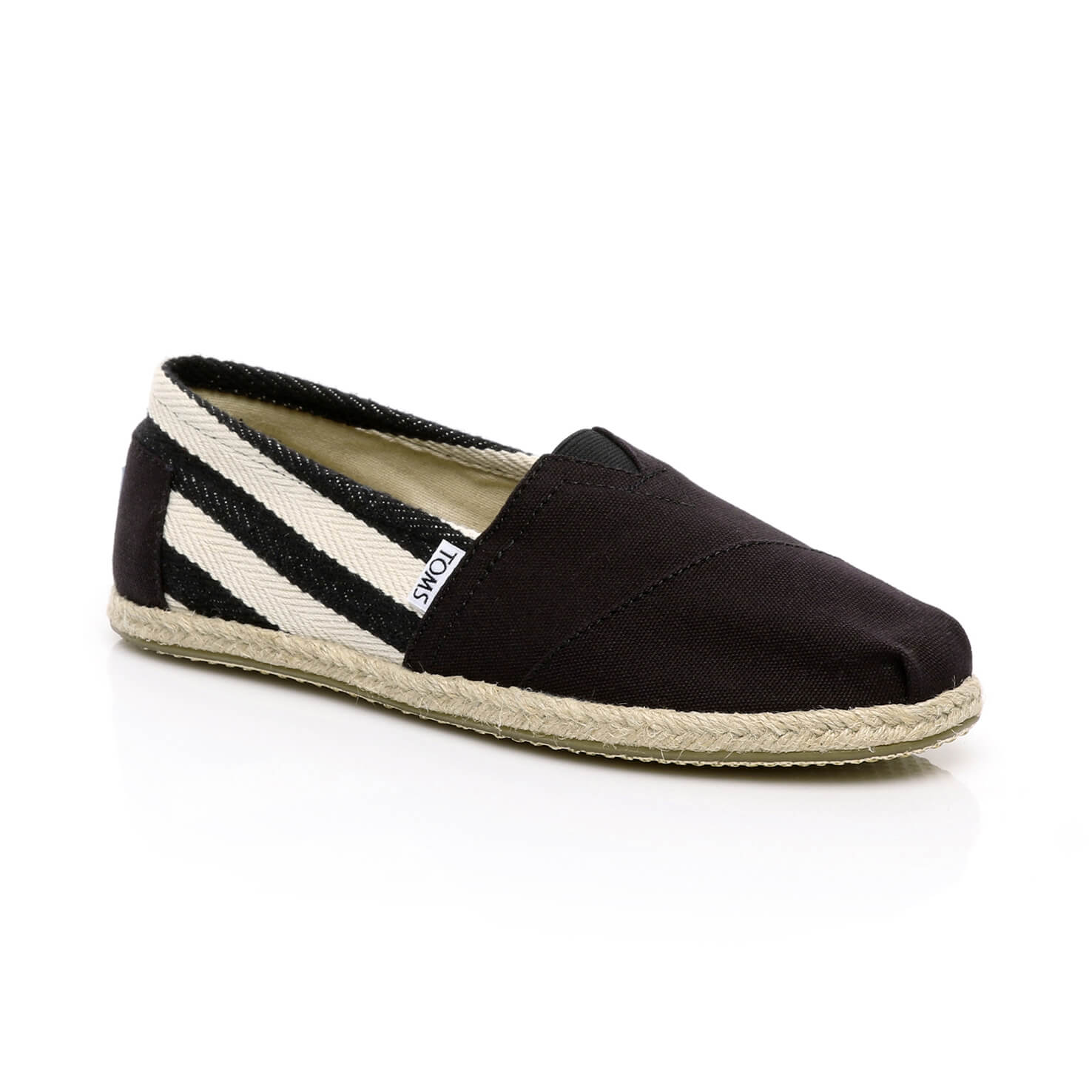 Toms Alpargata Stripe University Kadın Siyah Espadril