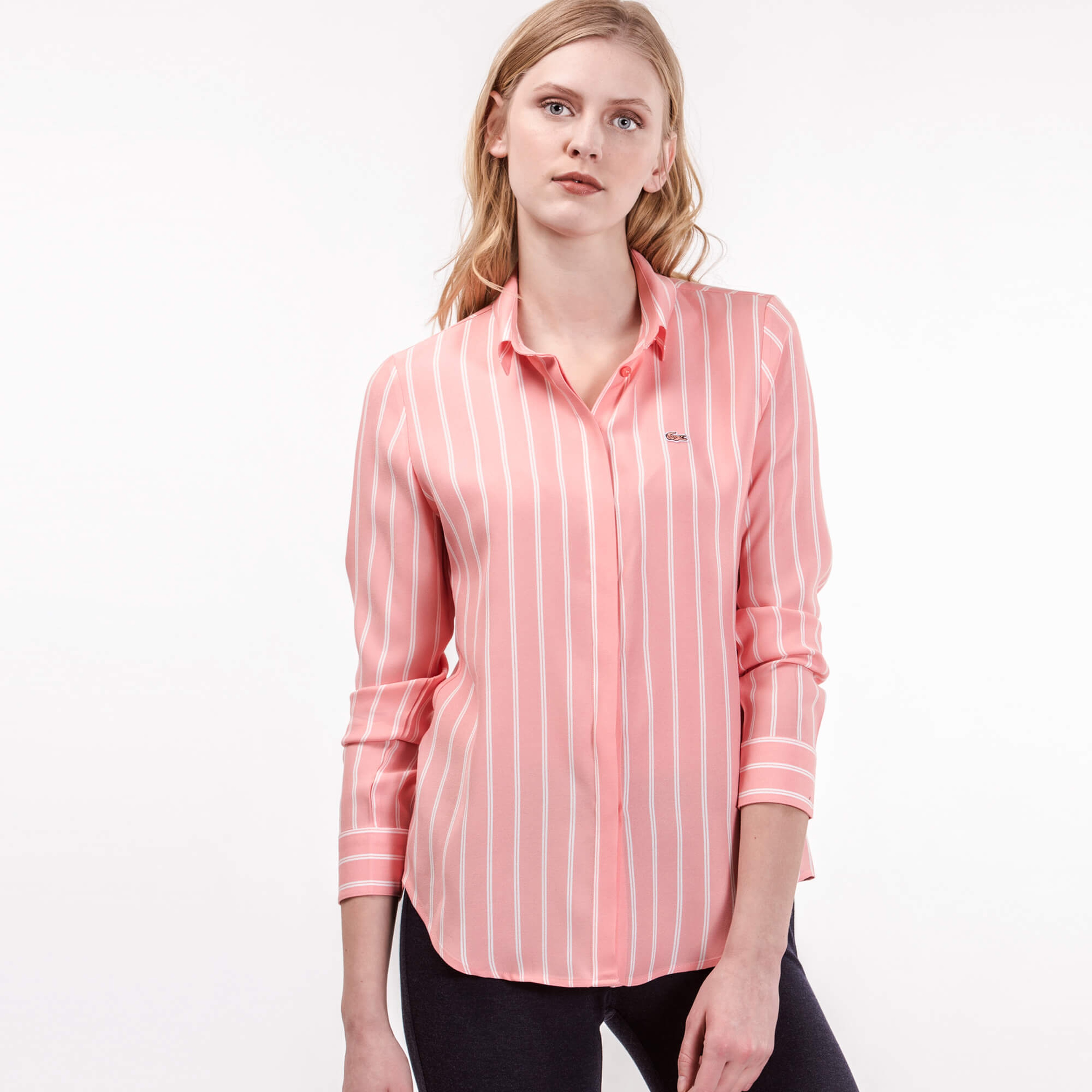 Lacoste Kadın Pembe Uzun Kollu Gömlek