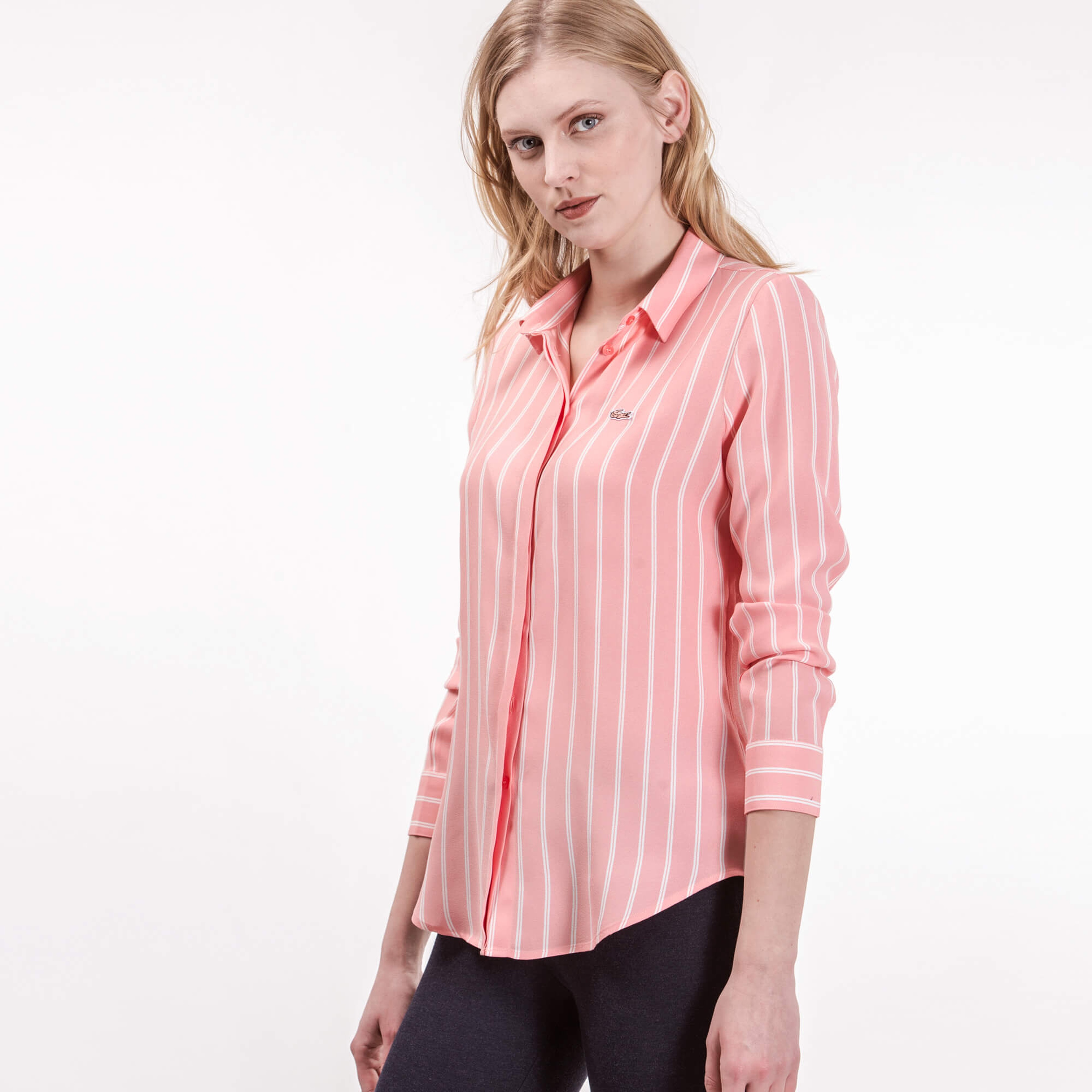 Lacoste Kadın Pembe Uzun Kollu Gömlek