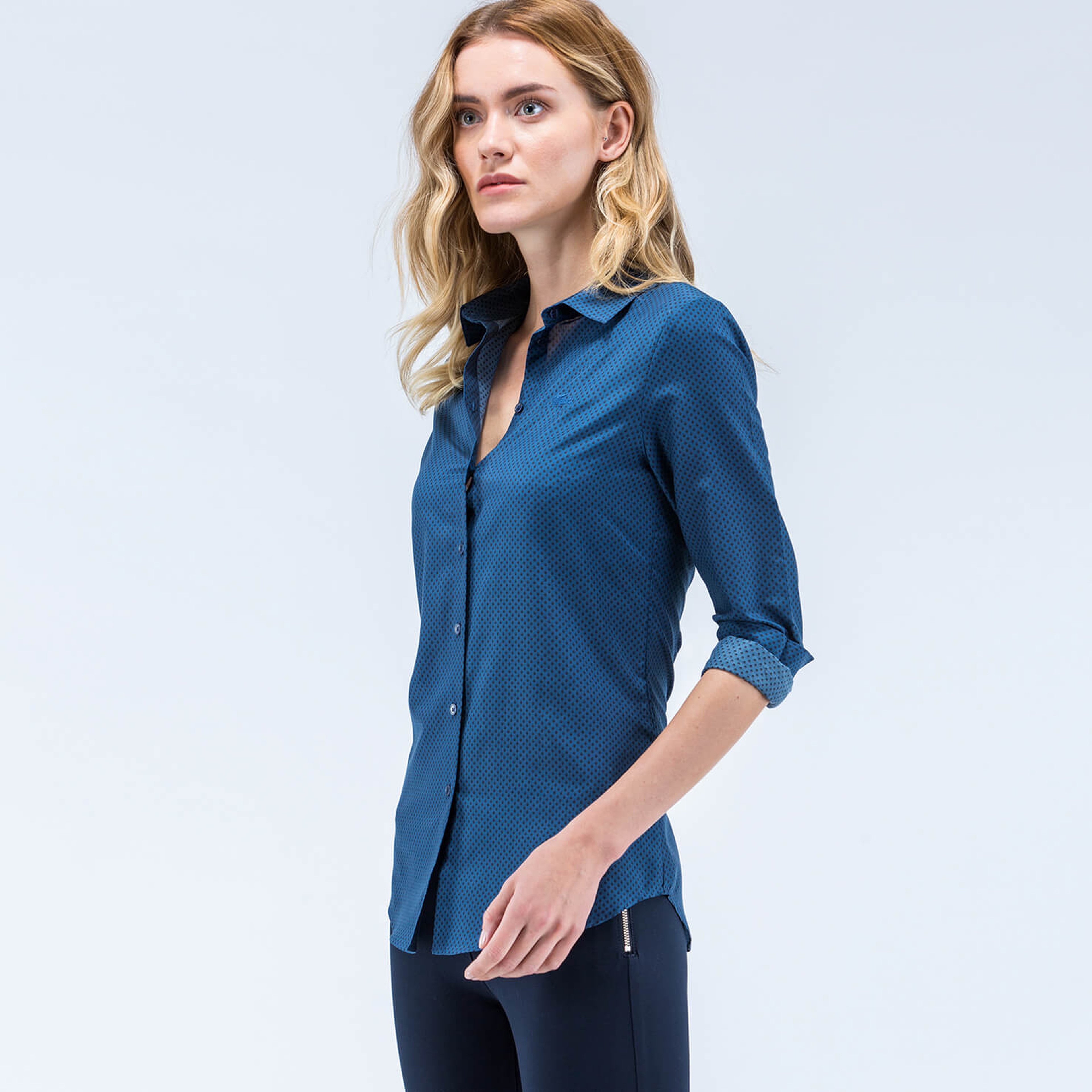 Lacoste Lacivert Kadın Gömlek