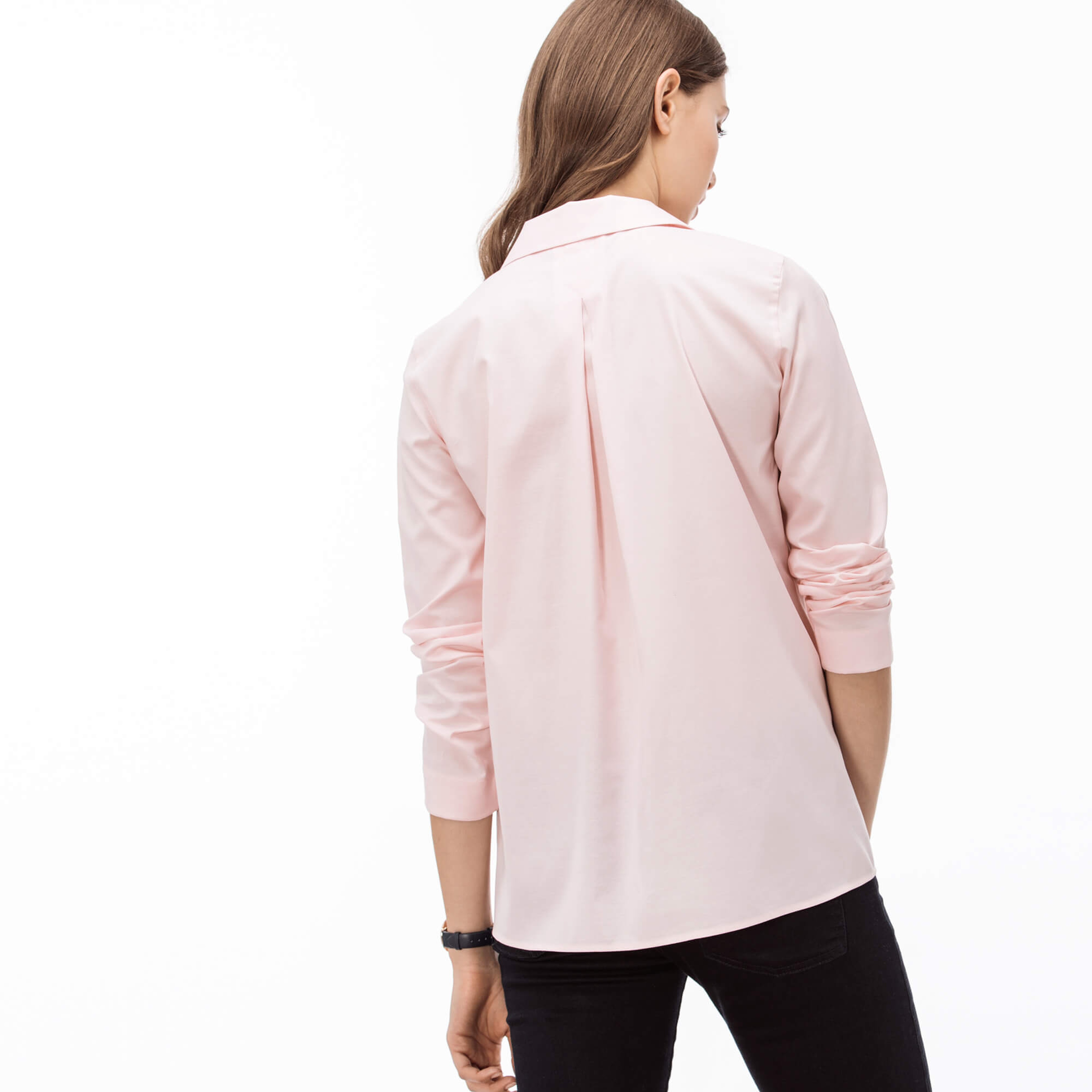 Lacoste Kadın Pembe Uzun Kollu Regular Fit Gömlek