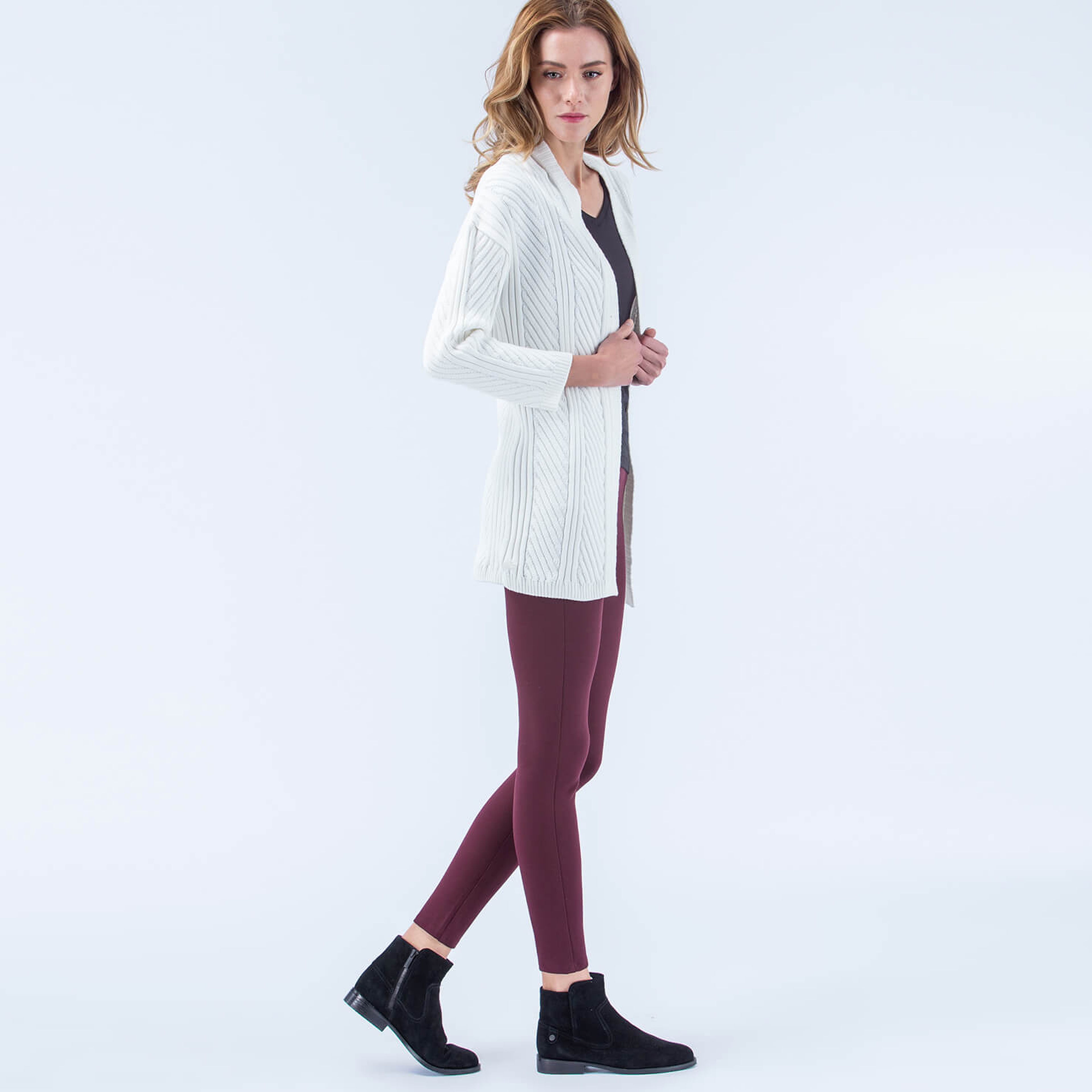 Lacoste Kadın Beyaz Uzun Hırka