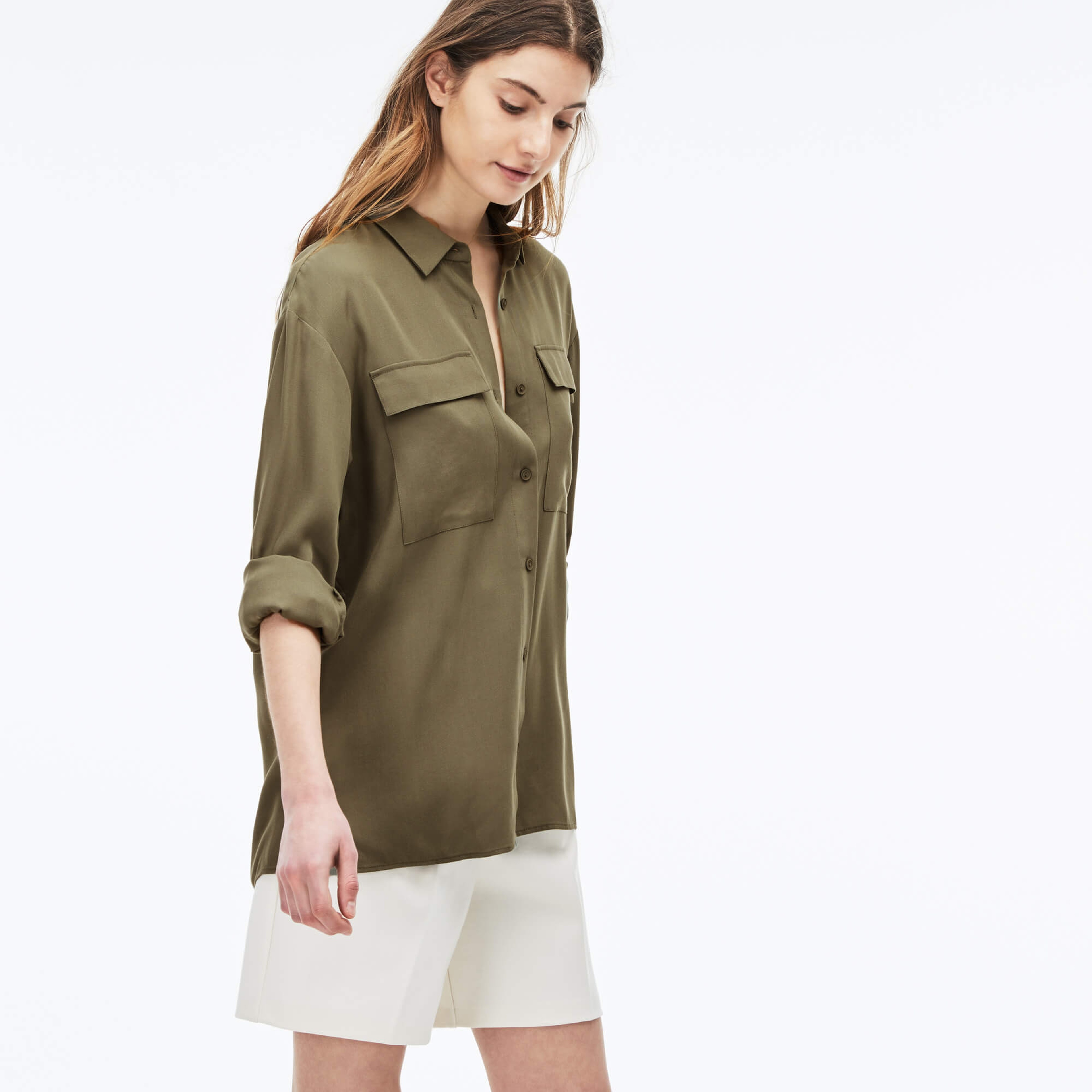 Lacoste Kadın Yeşil Uzun Kollu Gömlek