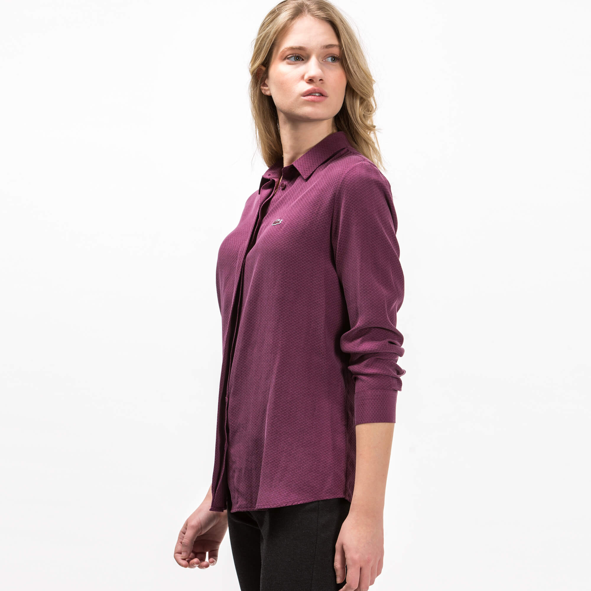 Lacoste Kadın Bordo Uzun Kollu Gömlek