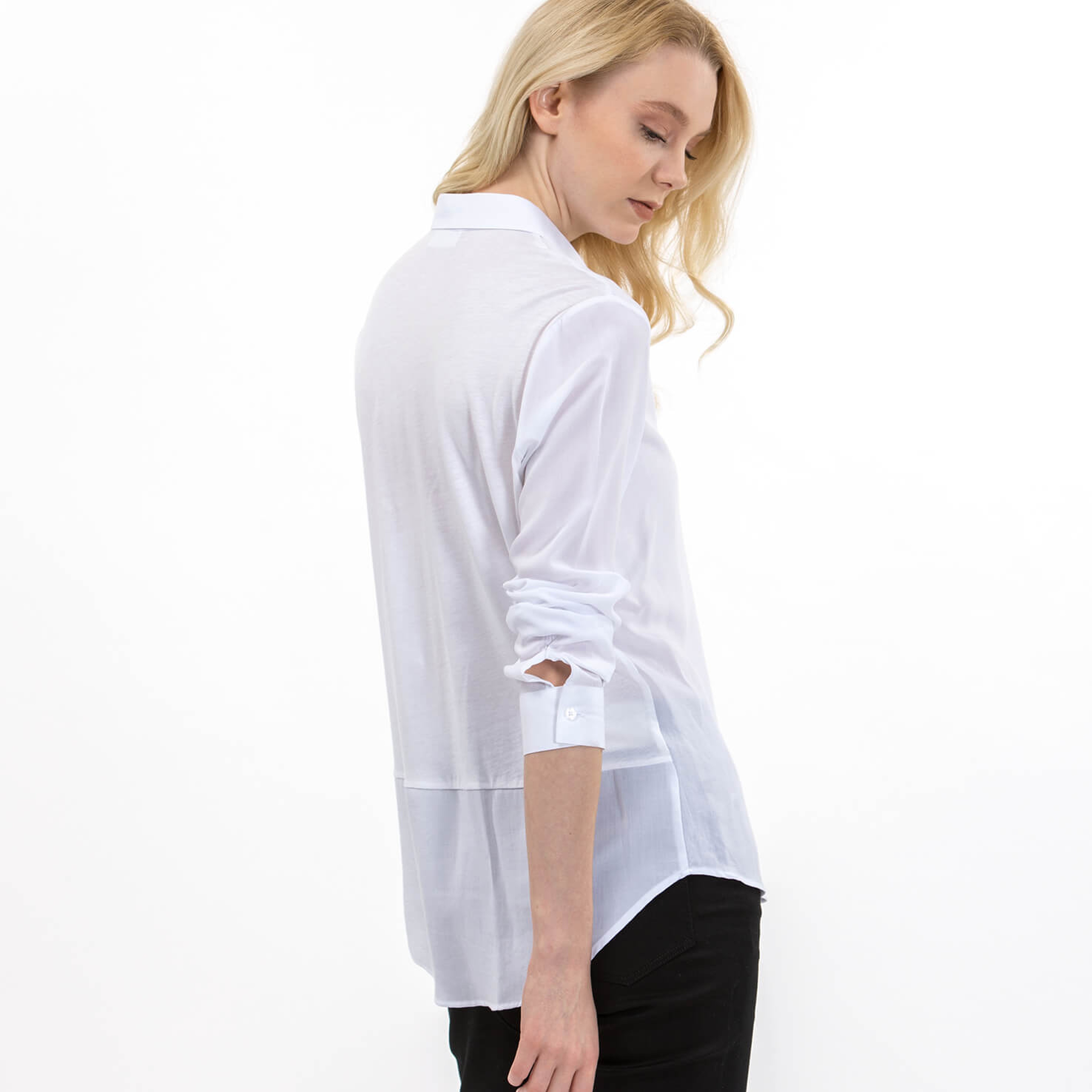 Lacoste Kadın Beyaz Uzun Kollu Gömlek