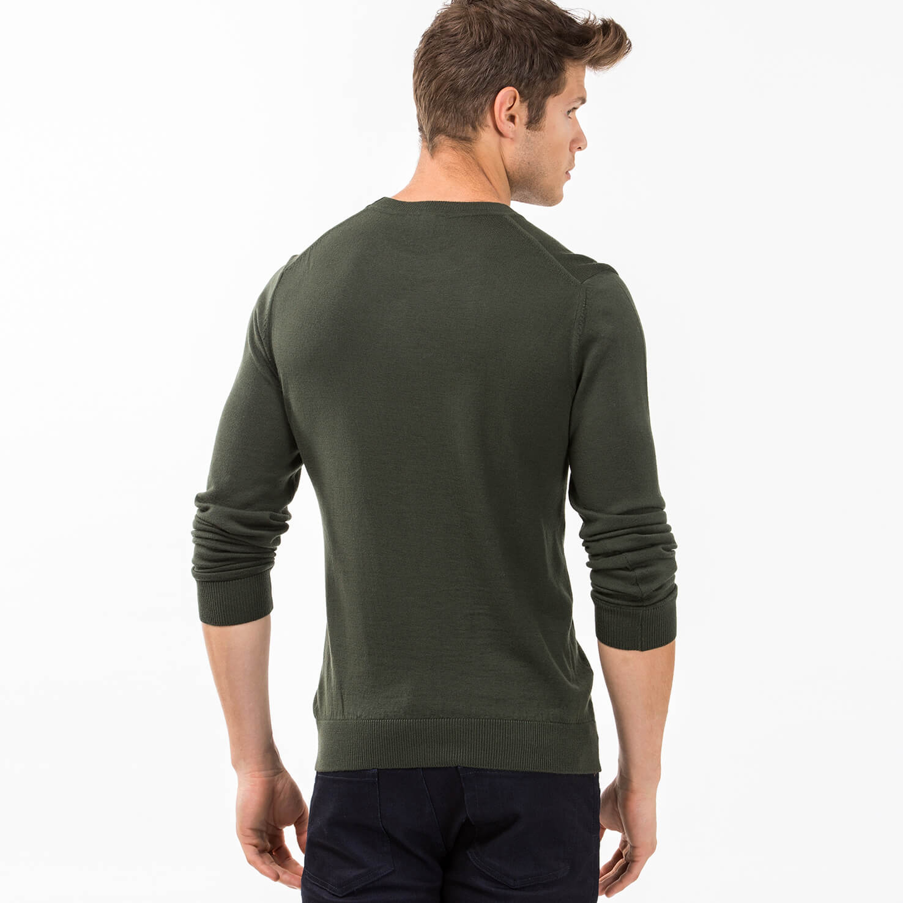 Lacoste Men's Crew Neck Wool Jersey Sweater