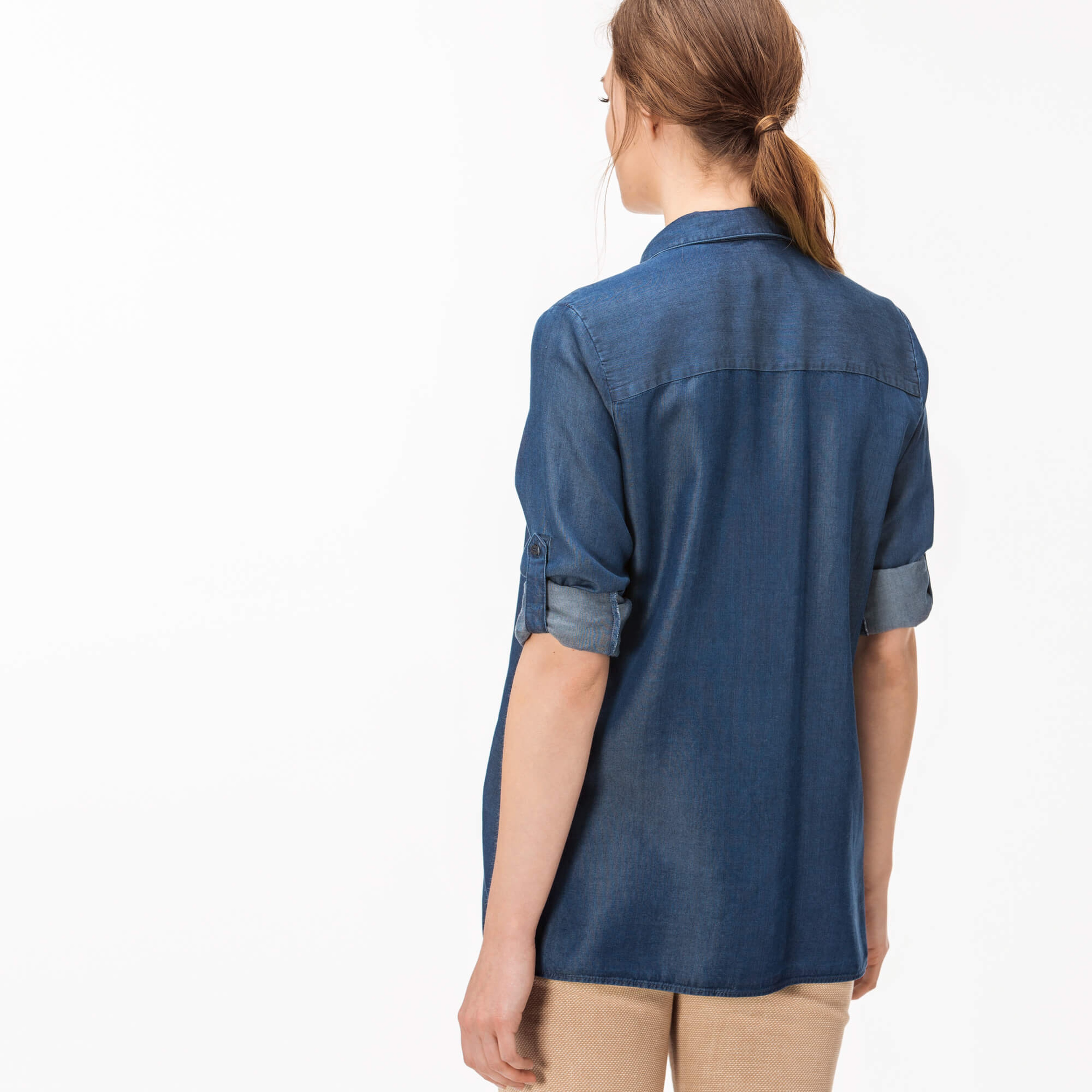 Lacoste Kadın Lacivert Uzun Kollu Gömlek