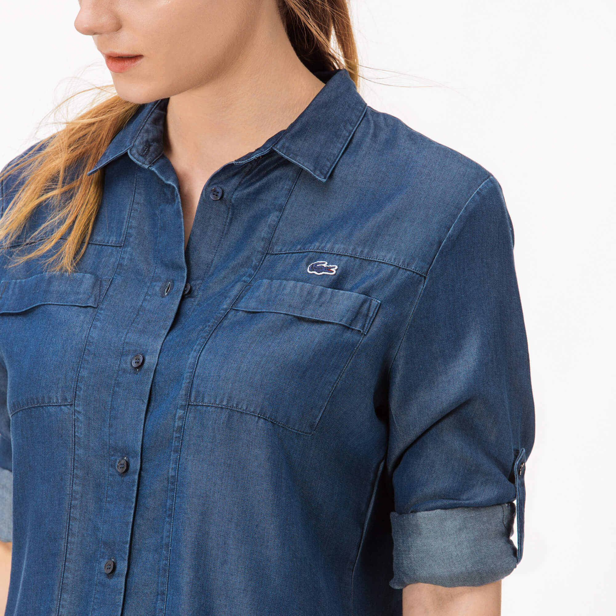 Lacoste Kadın Lacivert Uzun Kollu Gömlek