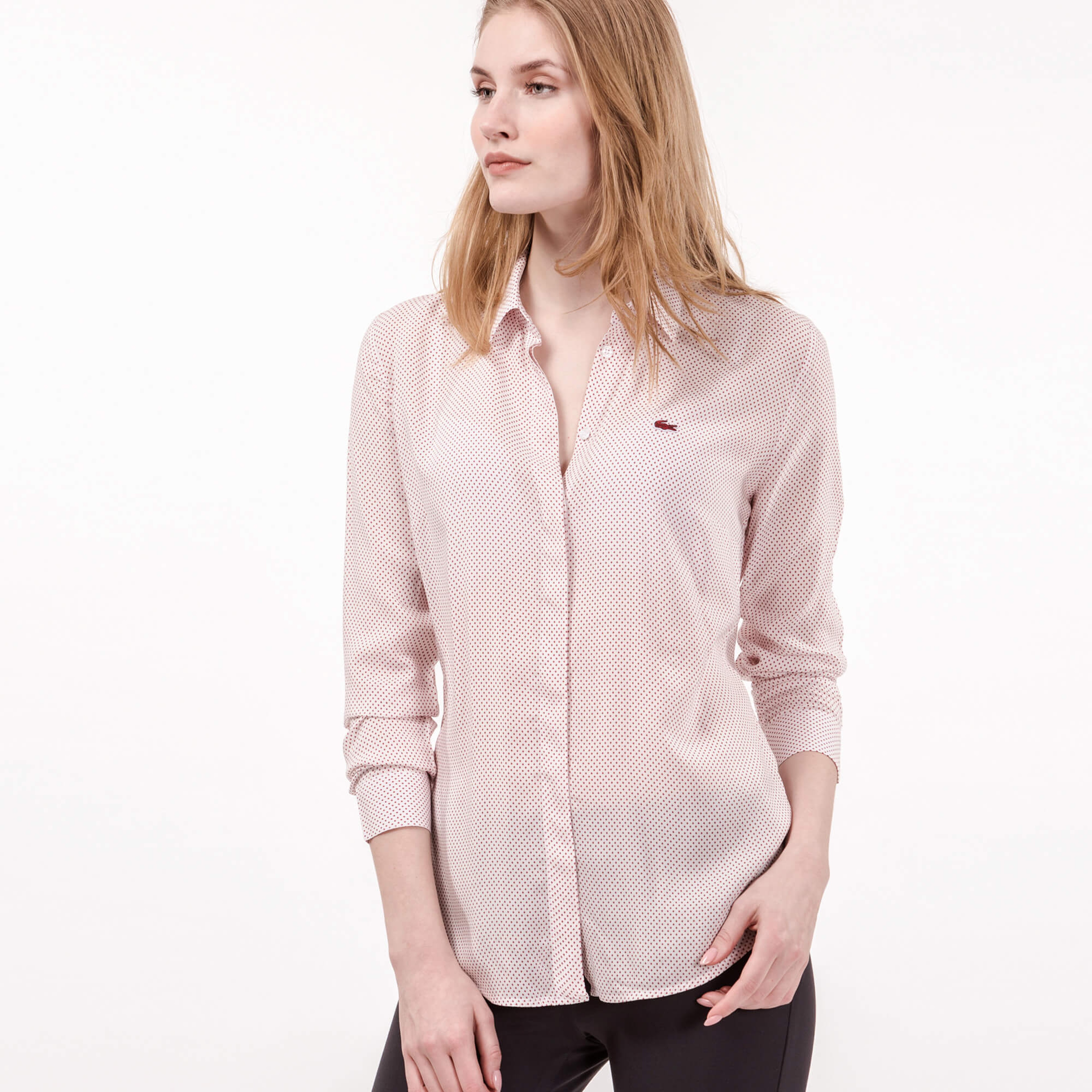 Lacoste Kadın Pembe Uzun Kollu Gömlek