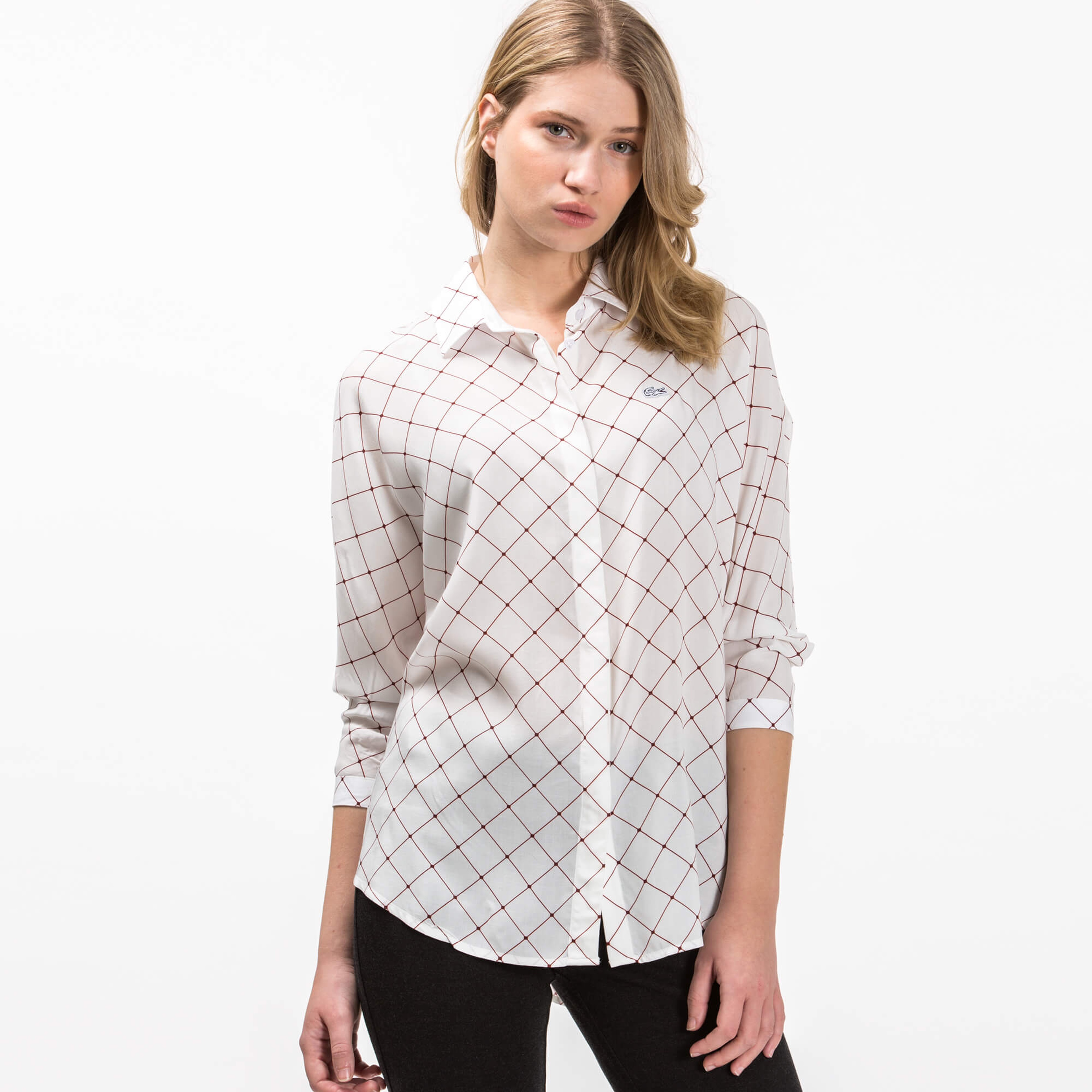 Lacoste Kadın Beyaz Uzun Kollu Gömlek