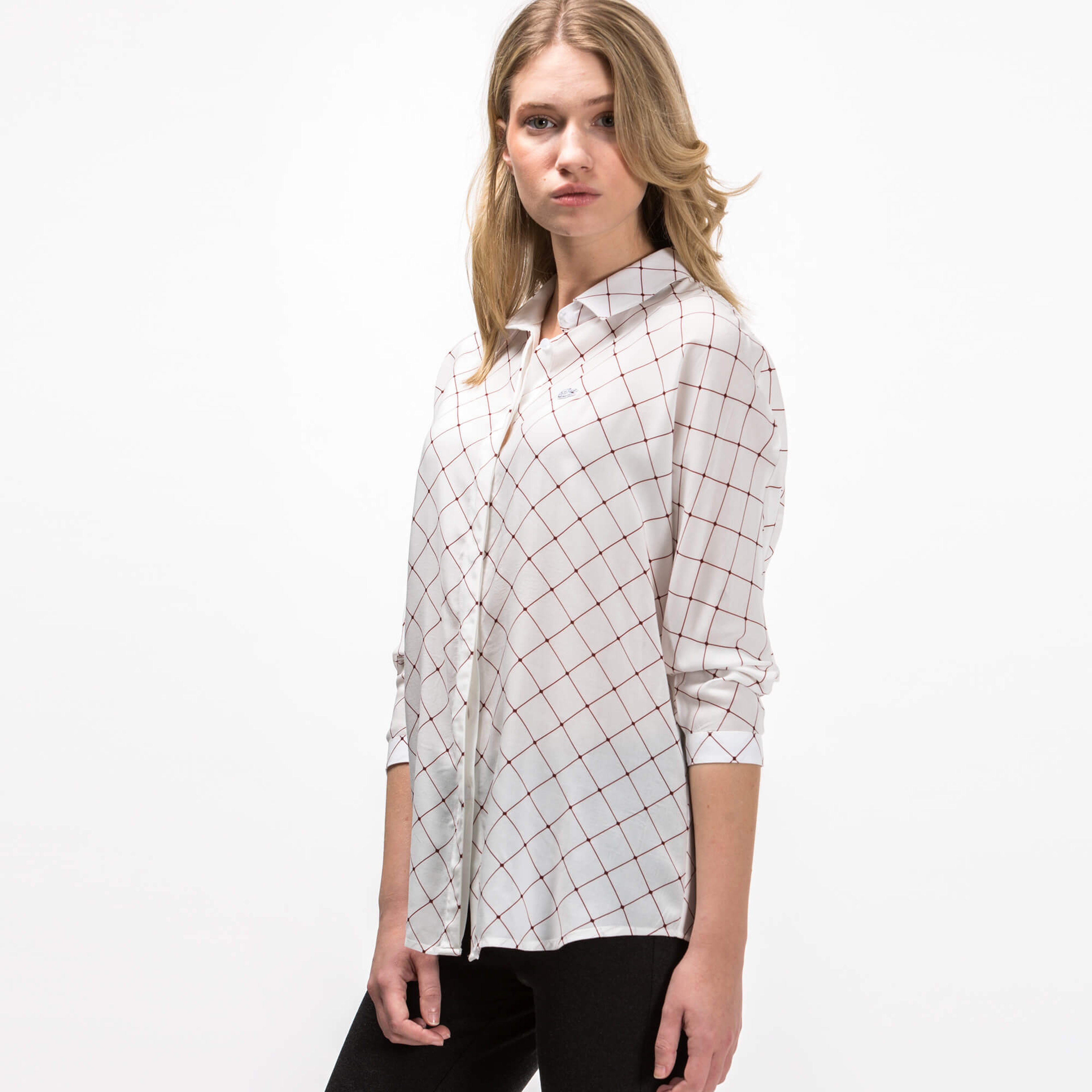 Lacoste Kadın Beyaz Uzun Kollu Gömlek