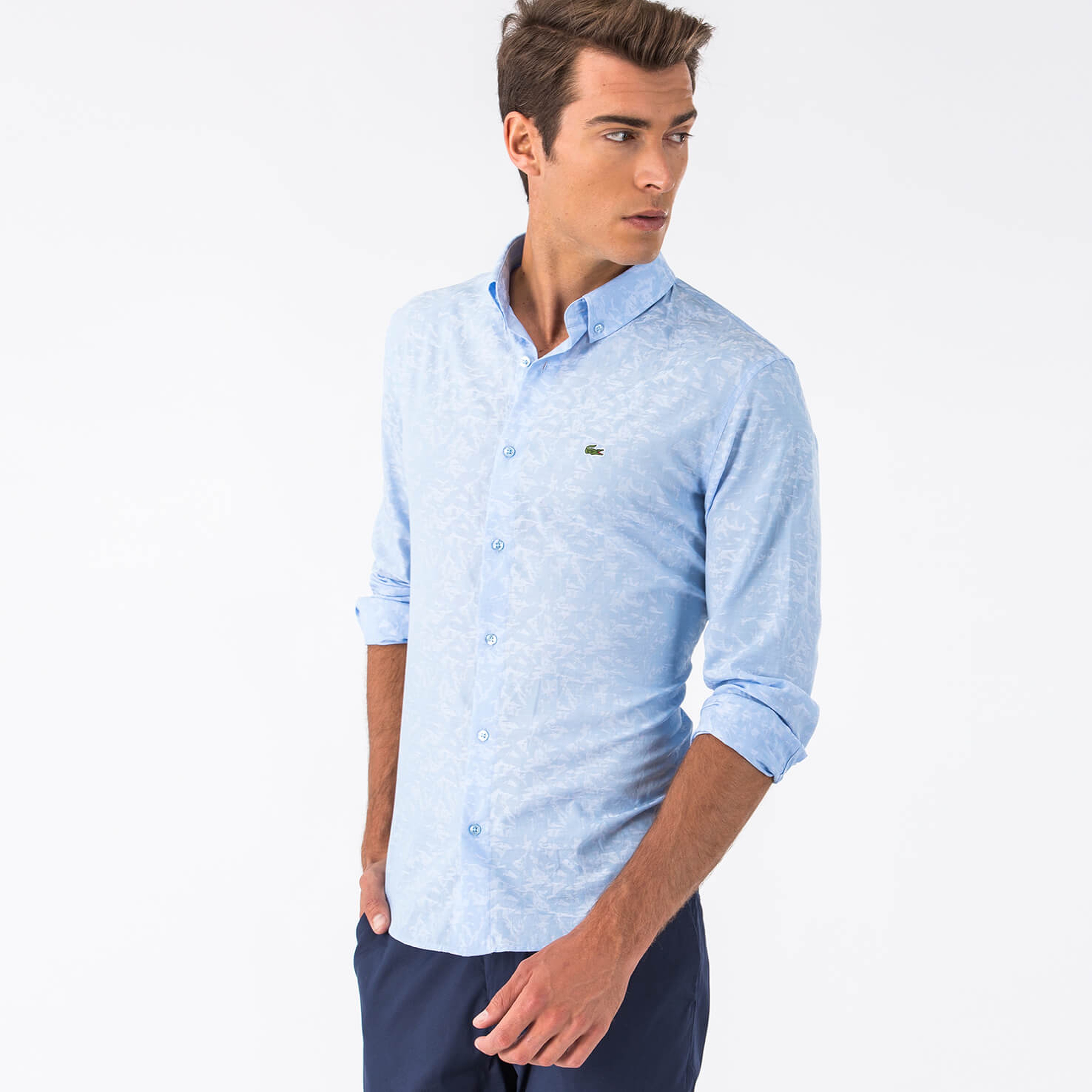 Lacoste Erkek Slim Fit Mavi Gömlek