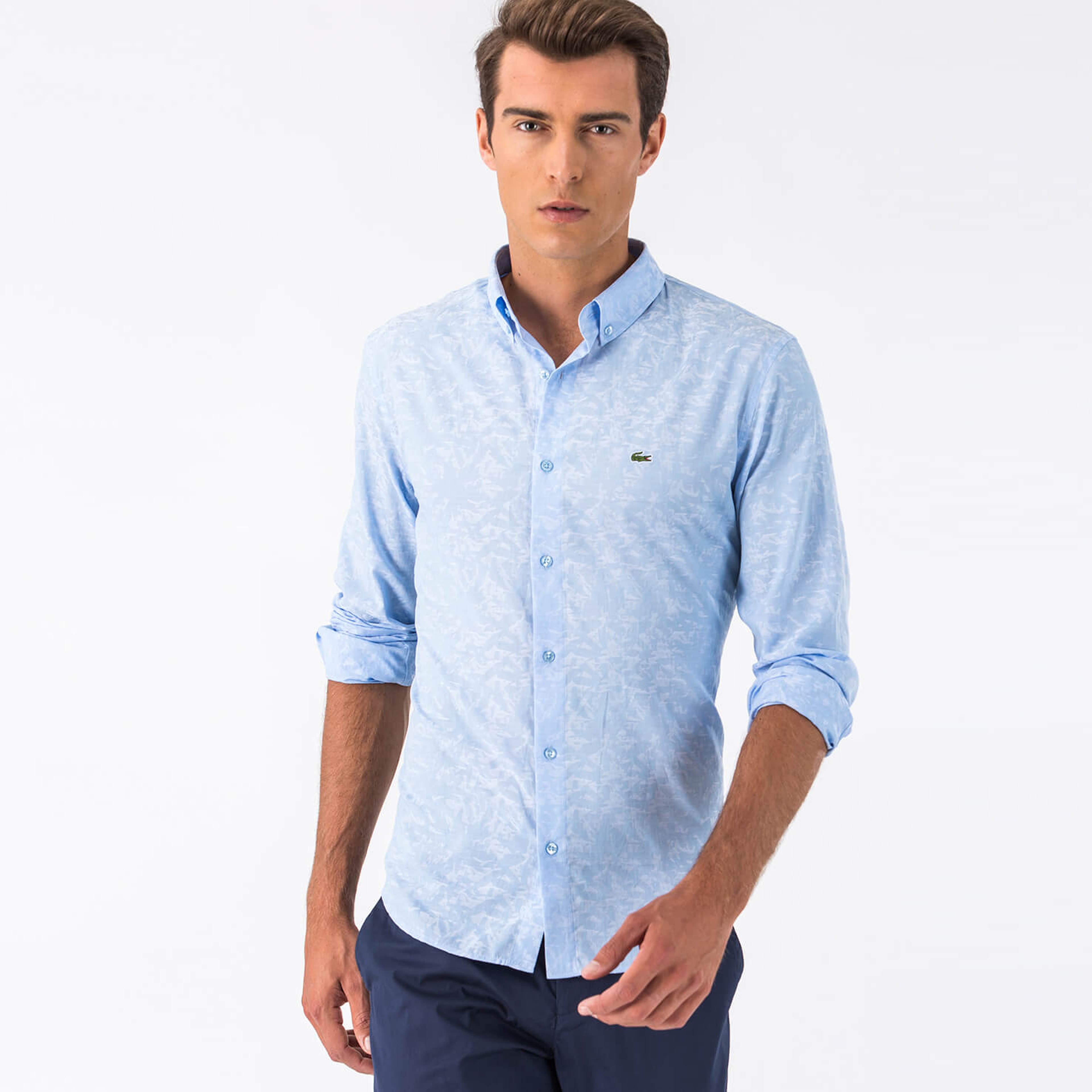 Lacoste Erkek Slim Fit Mavi Gömlek
