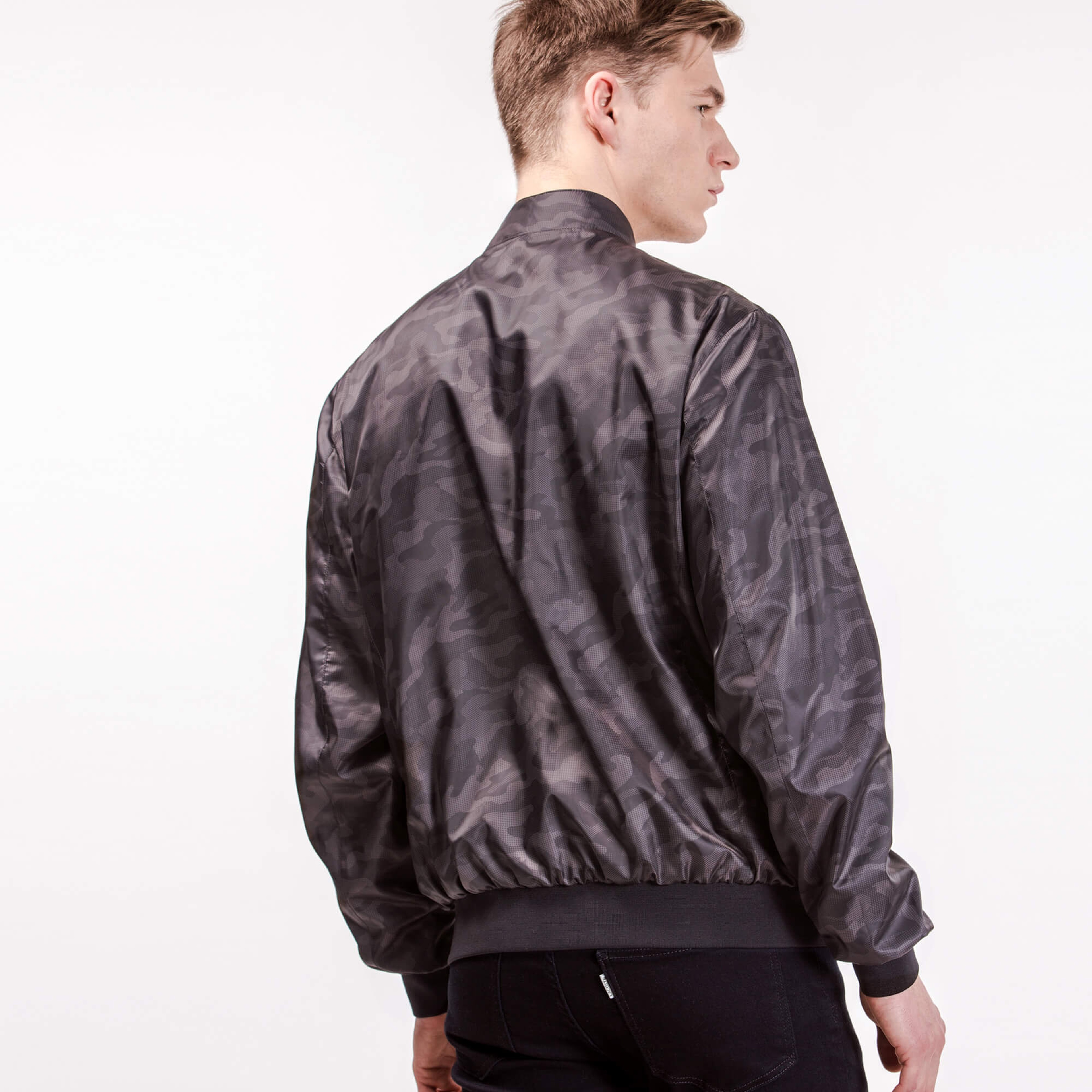 Lacoste Erkek Mavi-Kamuflaj Çift Taraflı Mont