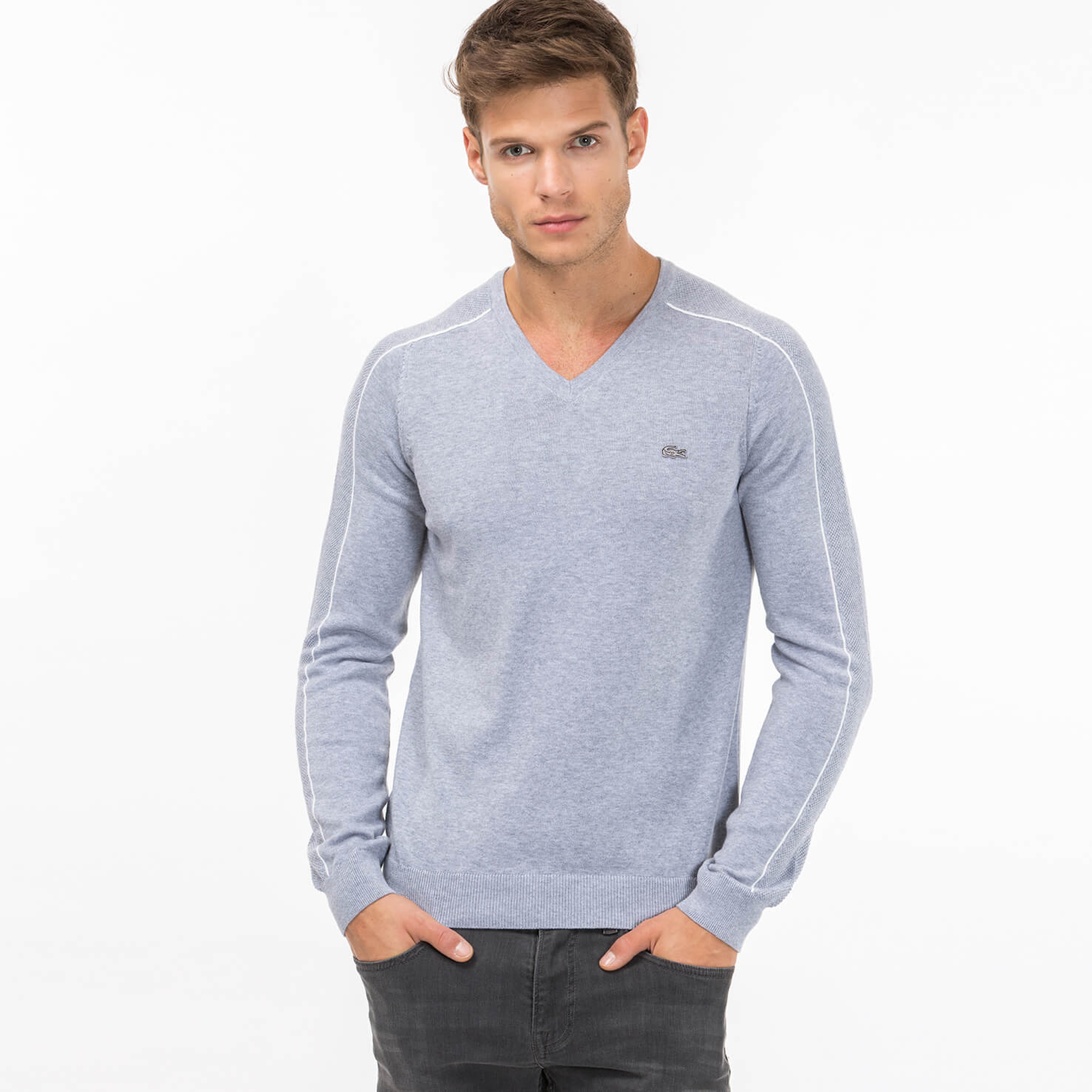 Lacoste Erkek Gri Triko