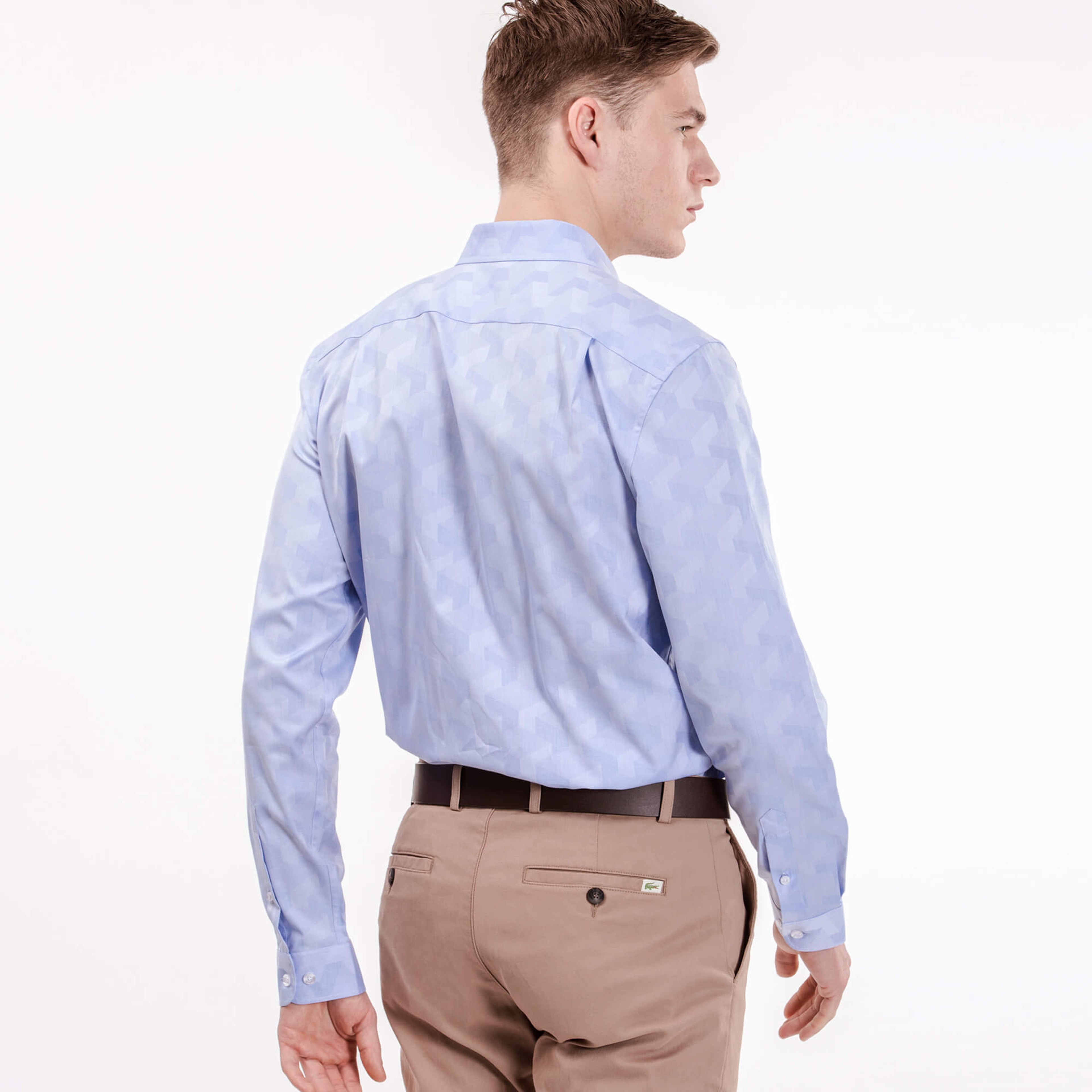 Lacoste Erkek Mavi Slim Fit Uzun Kollu Gömlek