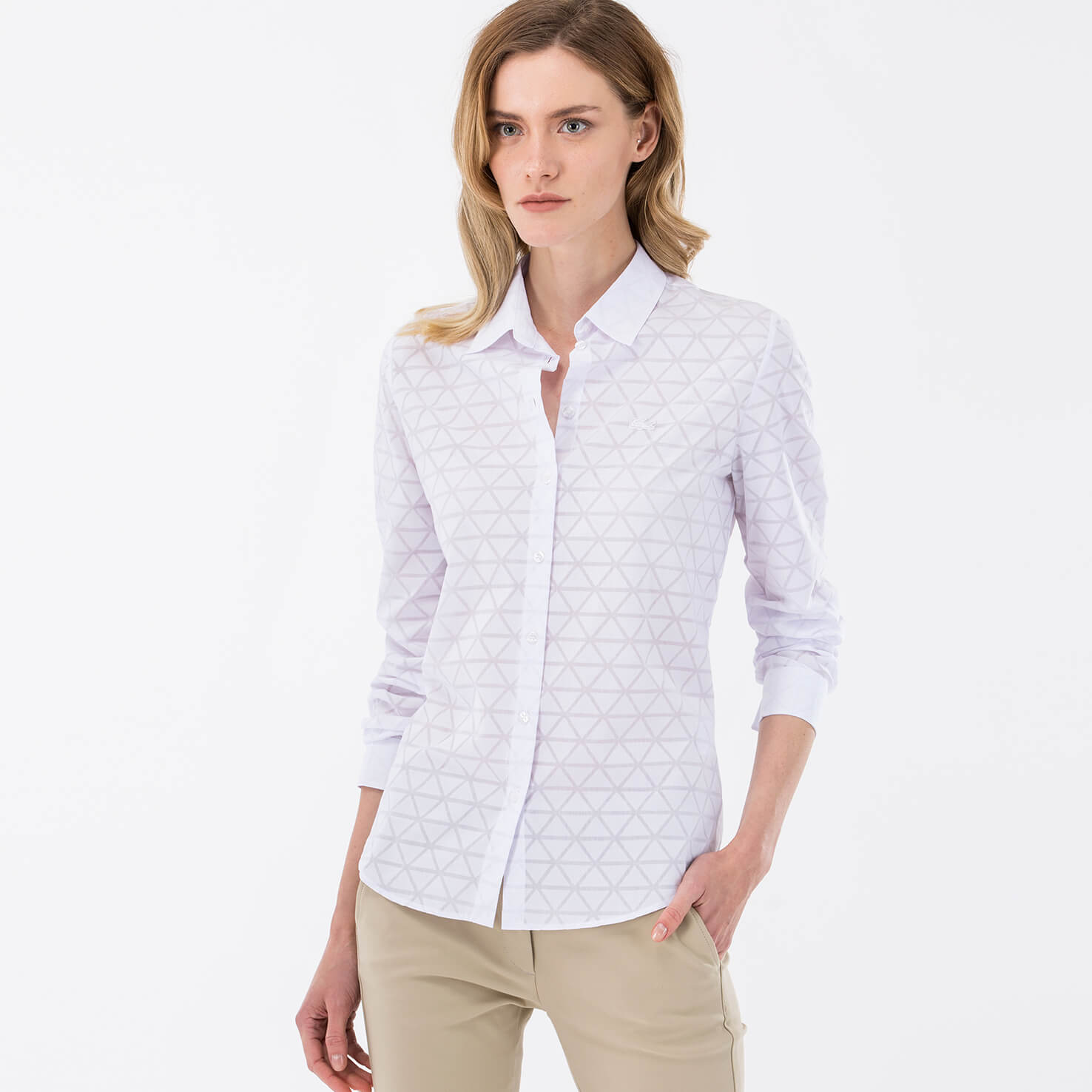 Lacoste Sportswear Kadın Beyaz Gömlek