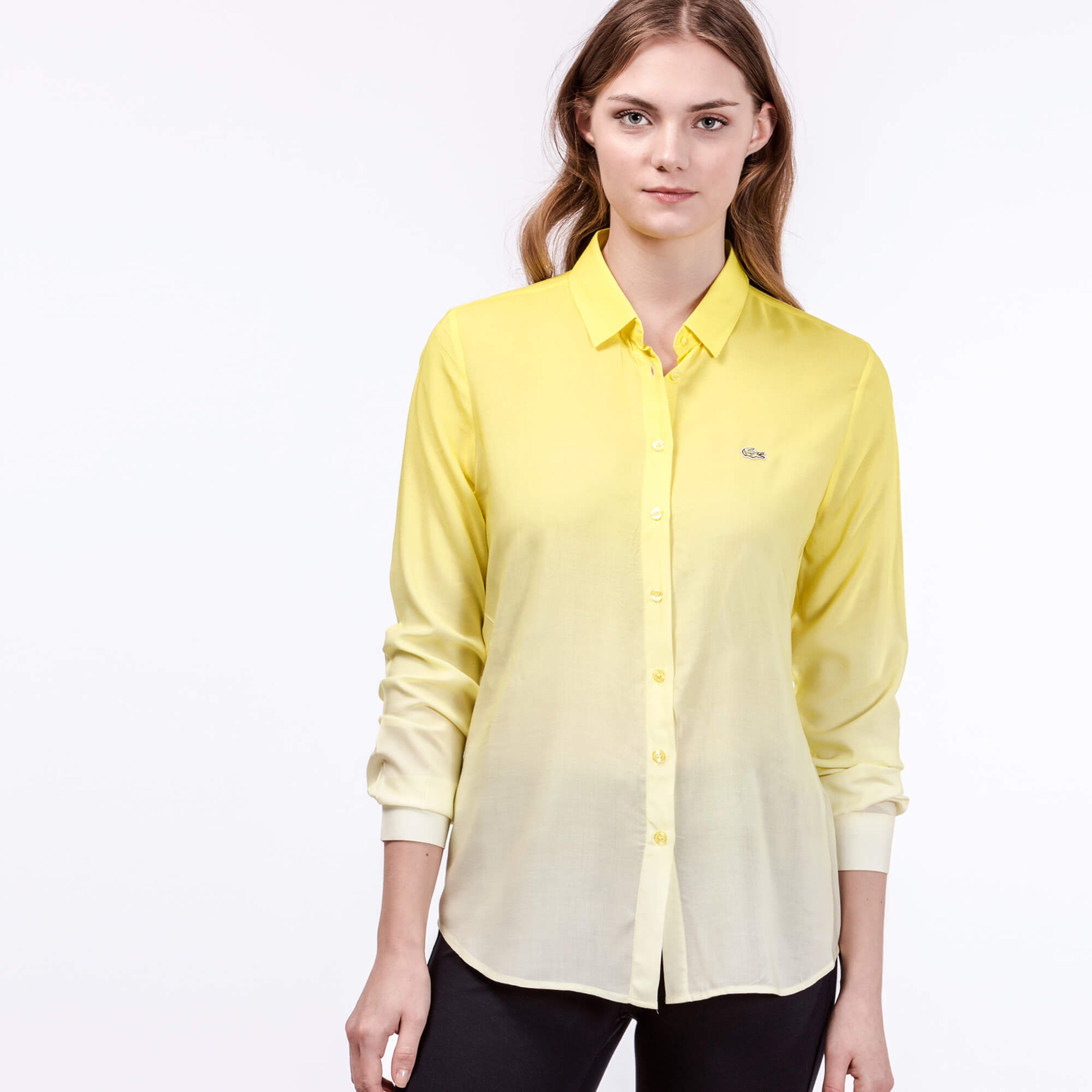 Lacoste Kadın Sarı Uzun Kollu Gömlek