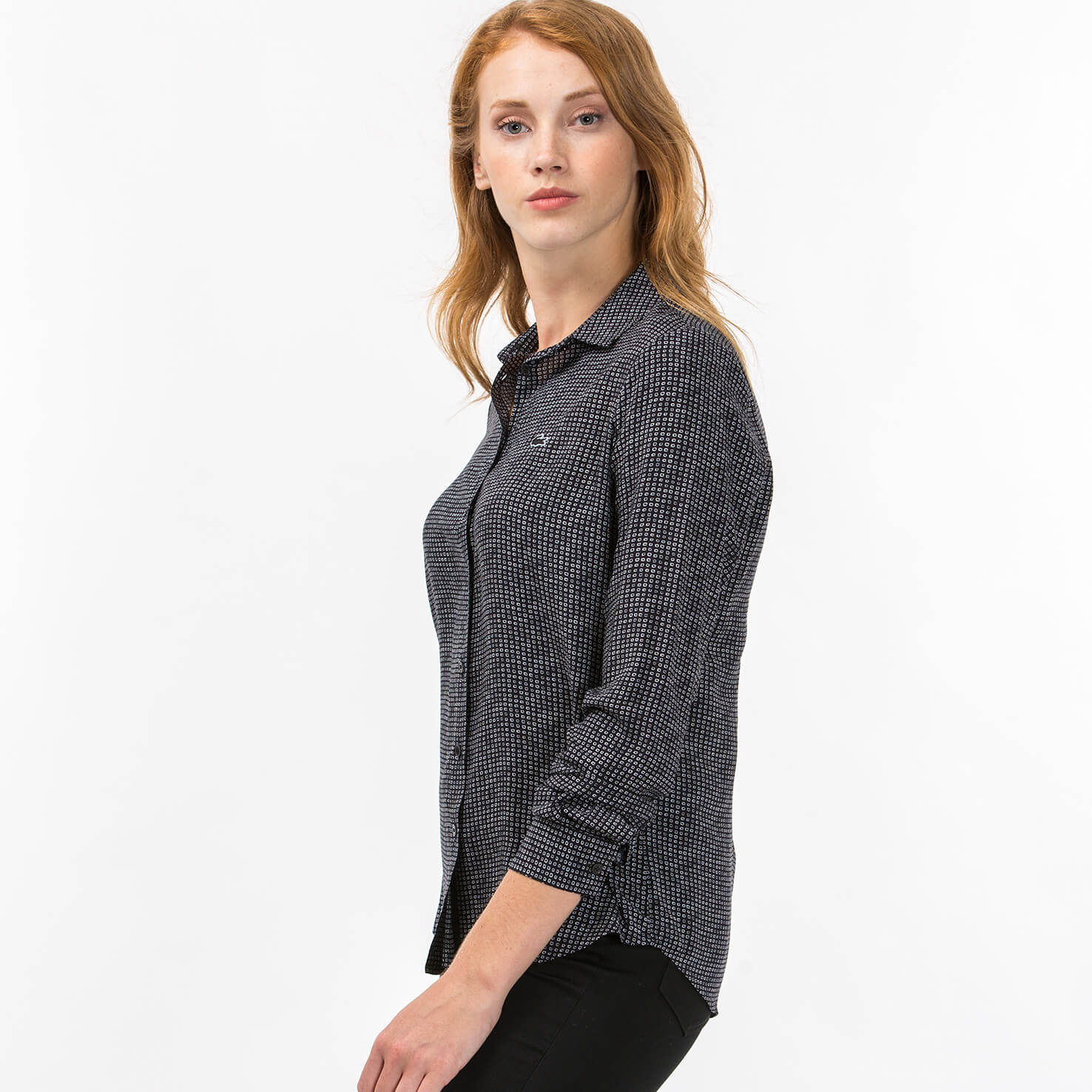 Lacoste Kadın Siyah Uzun Kollu Gömlek