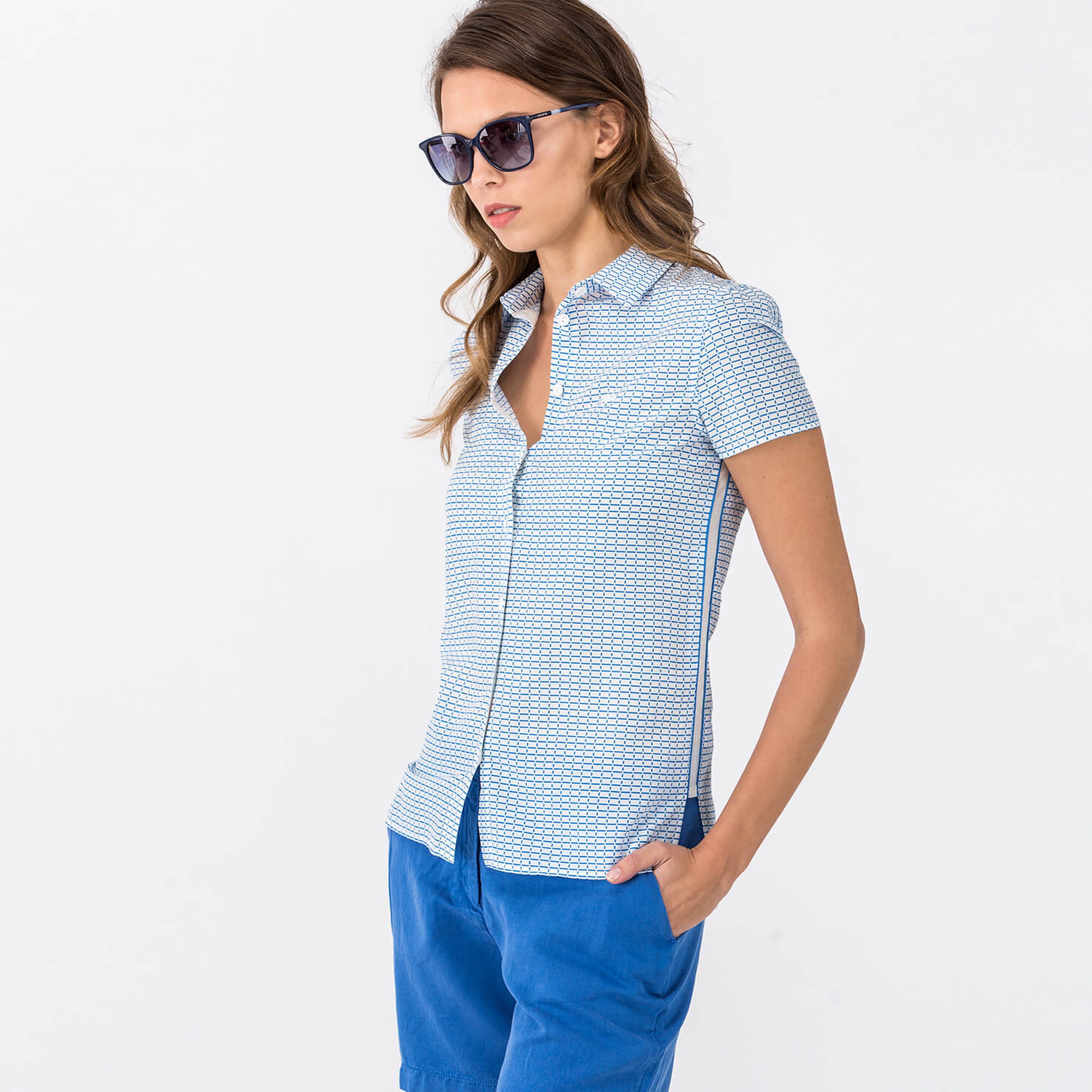 Lacoste Kadın Mavi Gömlek